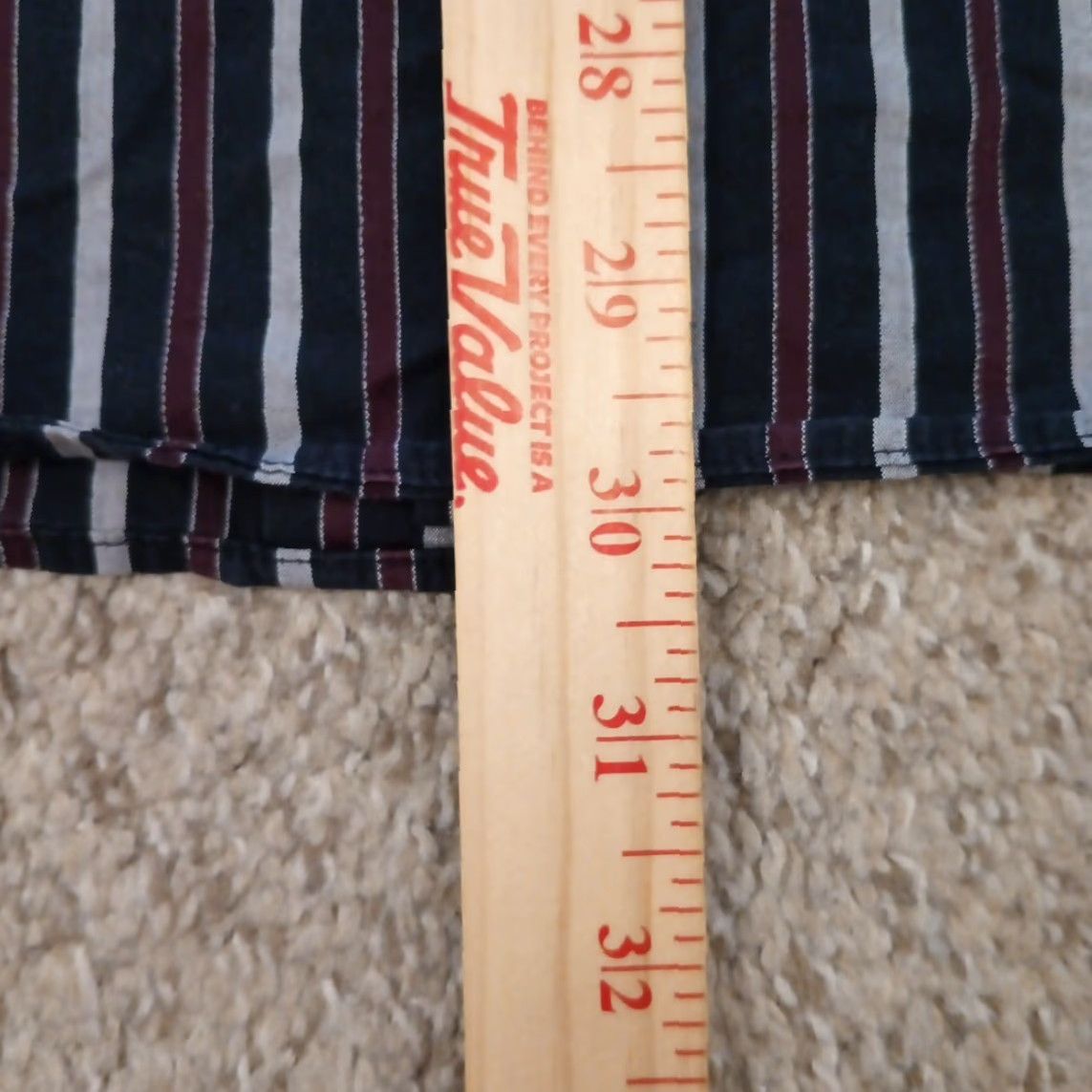 Apt. 9 Apt. 9 Shirt Mens Large Purple Black Striped Long Sleeve Button Up Cotton Size US L / EU 52-54 / 3 - 6 Thumbnail