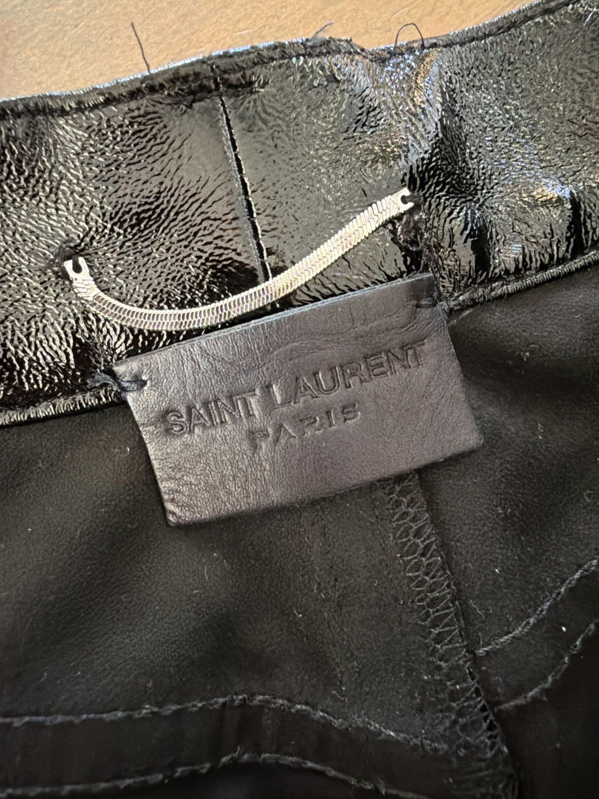 Yves Saint Laurent Black Yves Saint Laurent Patent Leather pants (2022) Size US 33 - 3 Thumbnail