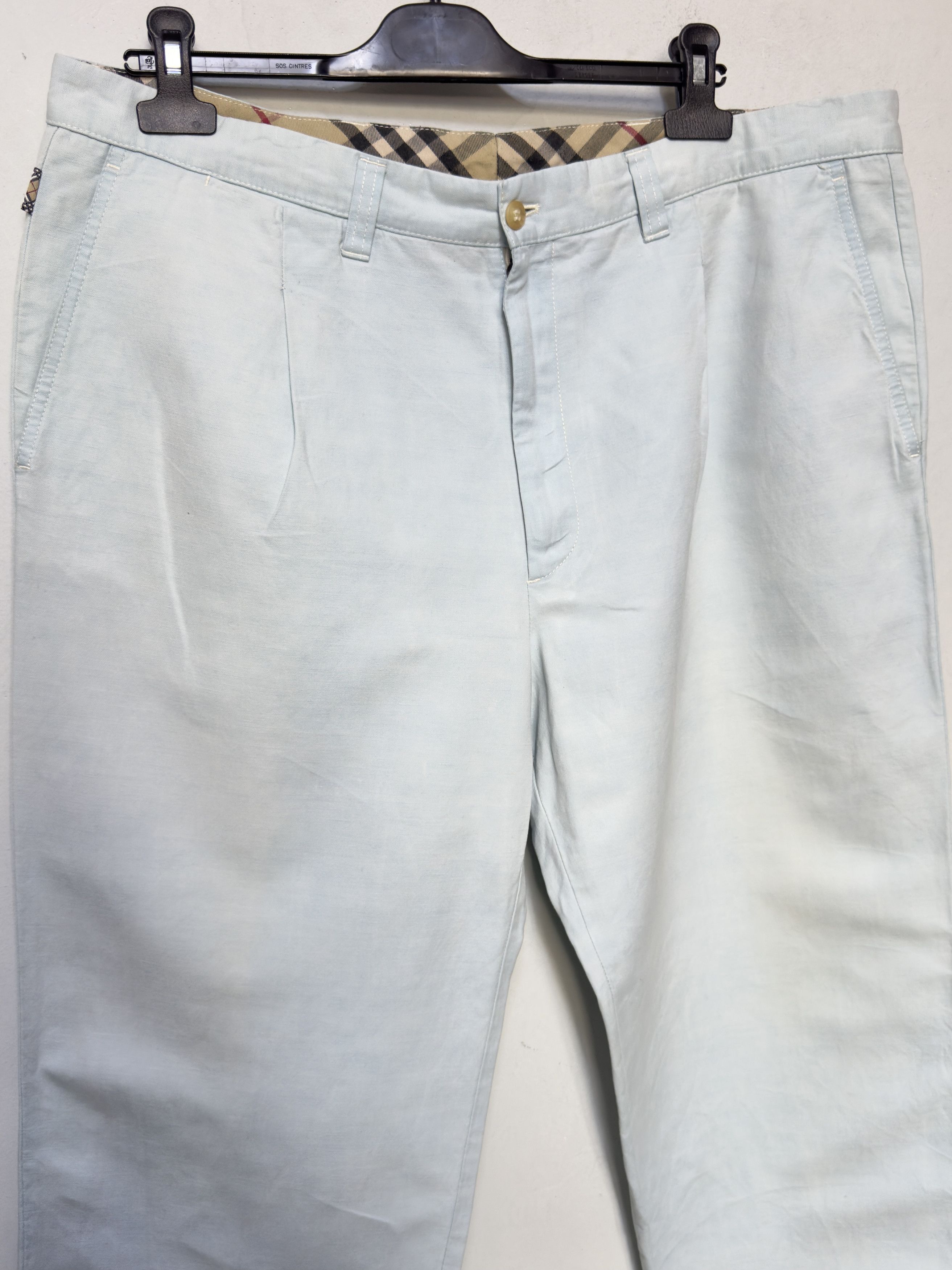 Burberry 🔥Babyblue Burberry light pants cotton and linen size 36 Size US 36 / EU 52 - 4 Thumbnail