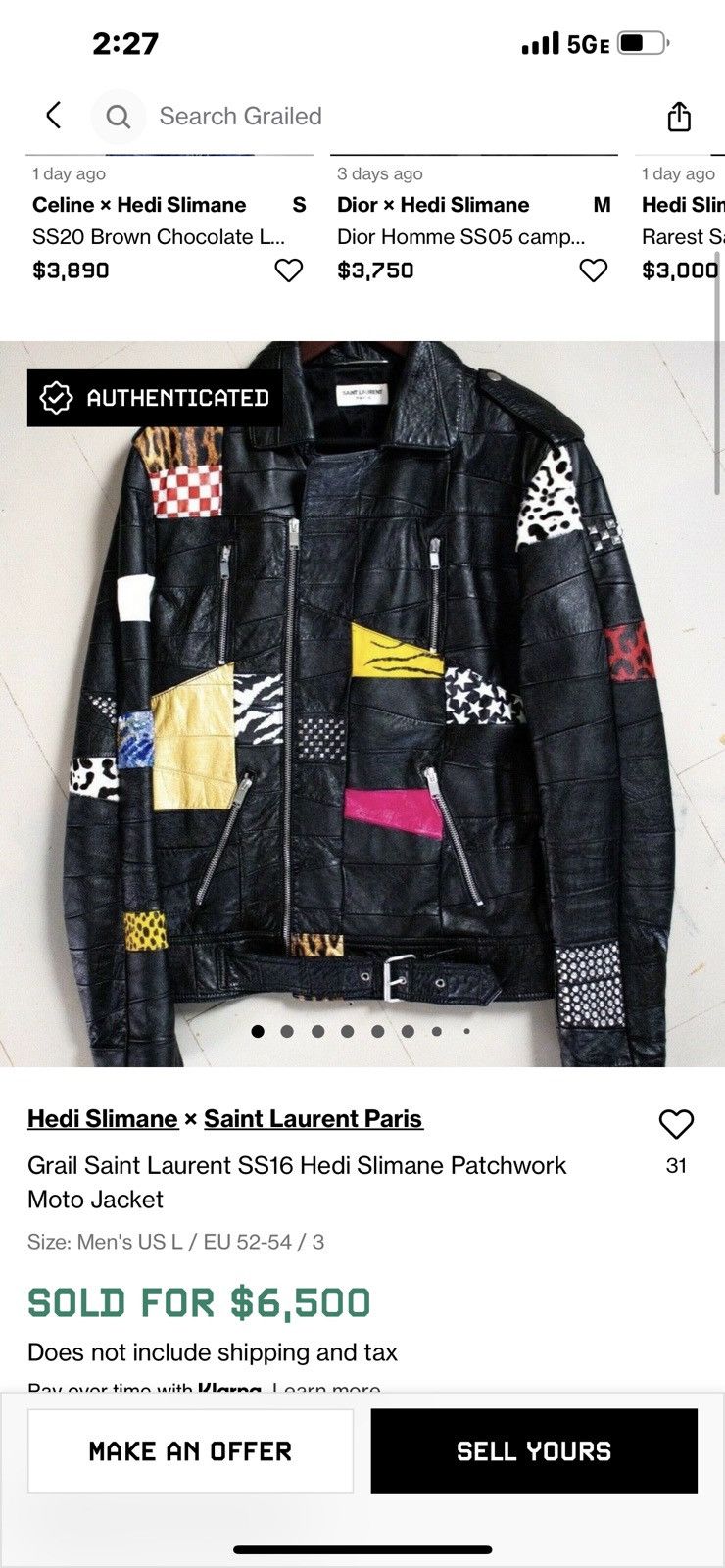 Saint Laurent Paris Surf sound multipatch leather jacket Size US S / EU 44-46 / 1 - 3 Thumbnail