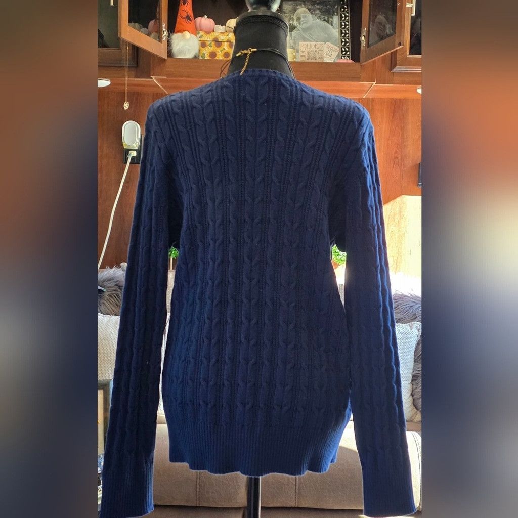 St. Johns Bay St. John's Bay Navy Blue Cable Knit Sweater NWT Size XL / US 12-14 / IT 48-50 - 6 Thumbnail