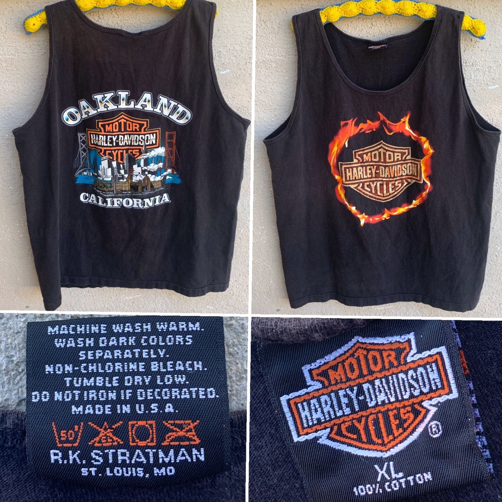 Harley Davidson VINTAGE Harley-Davidson Motorcycles California Graphic Tank Top XL Men T-Shirt Black Cotton Size US XL / EU 56 / 4 - 2 Thumbnail