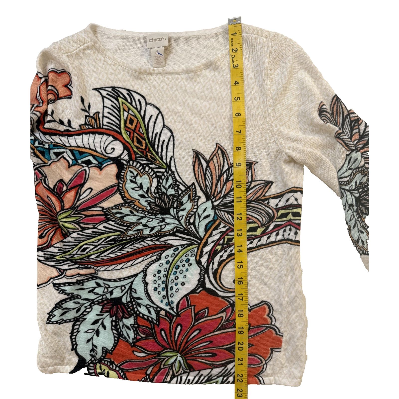 Chicos Chico's Sweater Womens Small 0 Multicolor Floral Crewneck Size S / US 4 / IT 40 - 5 Thumbnail
