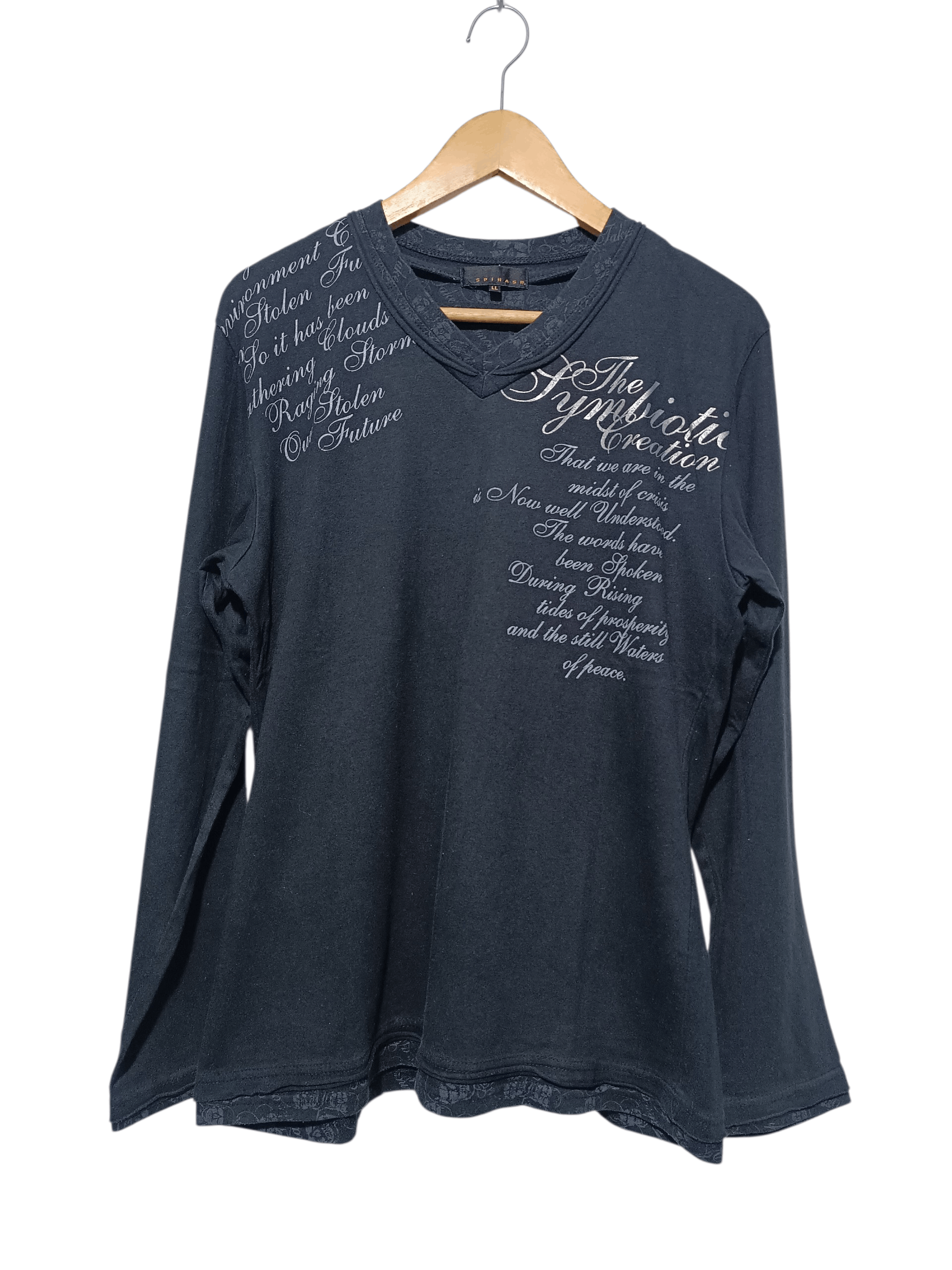 Japanese Brand Vintage Spinash Double Layer Poem Seditionaries Tee Size US L / EU 52-54 / 3 - 1 Thumbnail