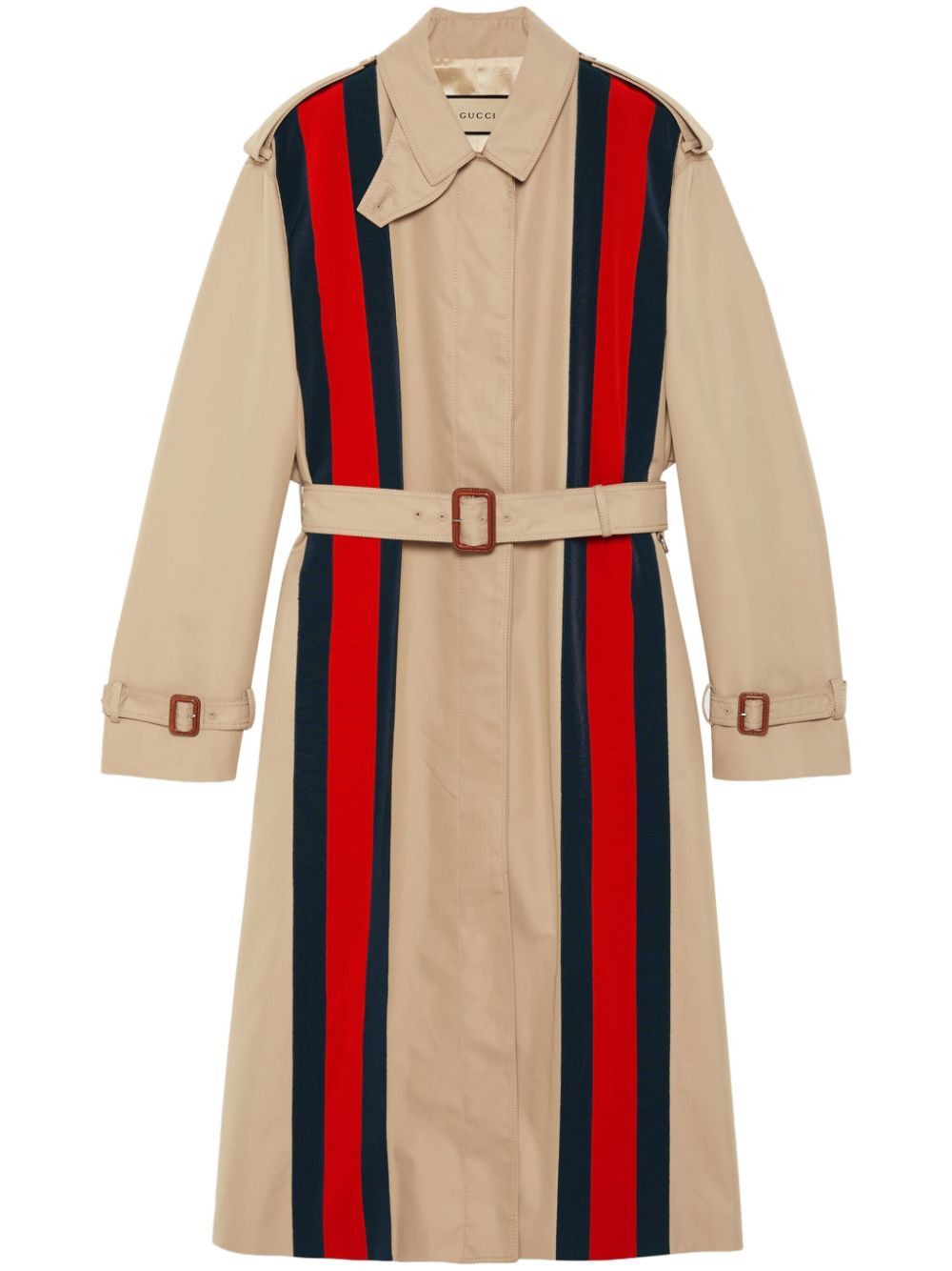 Gucci WEB DETAIL COTTON TRENCH COAT Size S / US 4 / IT 40 - 1 Thumbnail