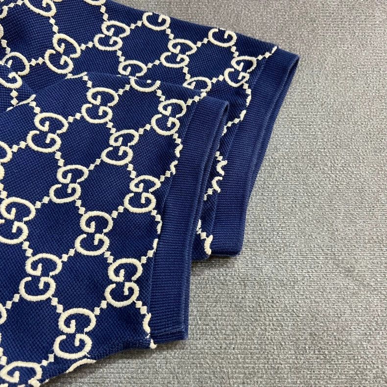 Gucci Gucci Blue full-print embroidered logo lapel short sleeve 2 Size US M / EU 48-50 / 2 - 4 Thumbnail
