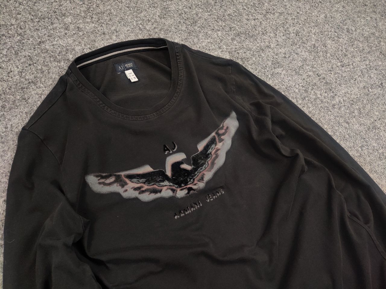 Armani Vintage armani jeans Big Logo Faded Long Sleeve Y2K Style Size US S / EU 44-46 / 1 - 5 Thumbnail