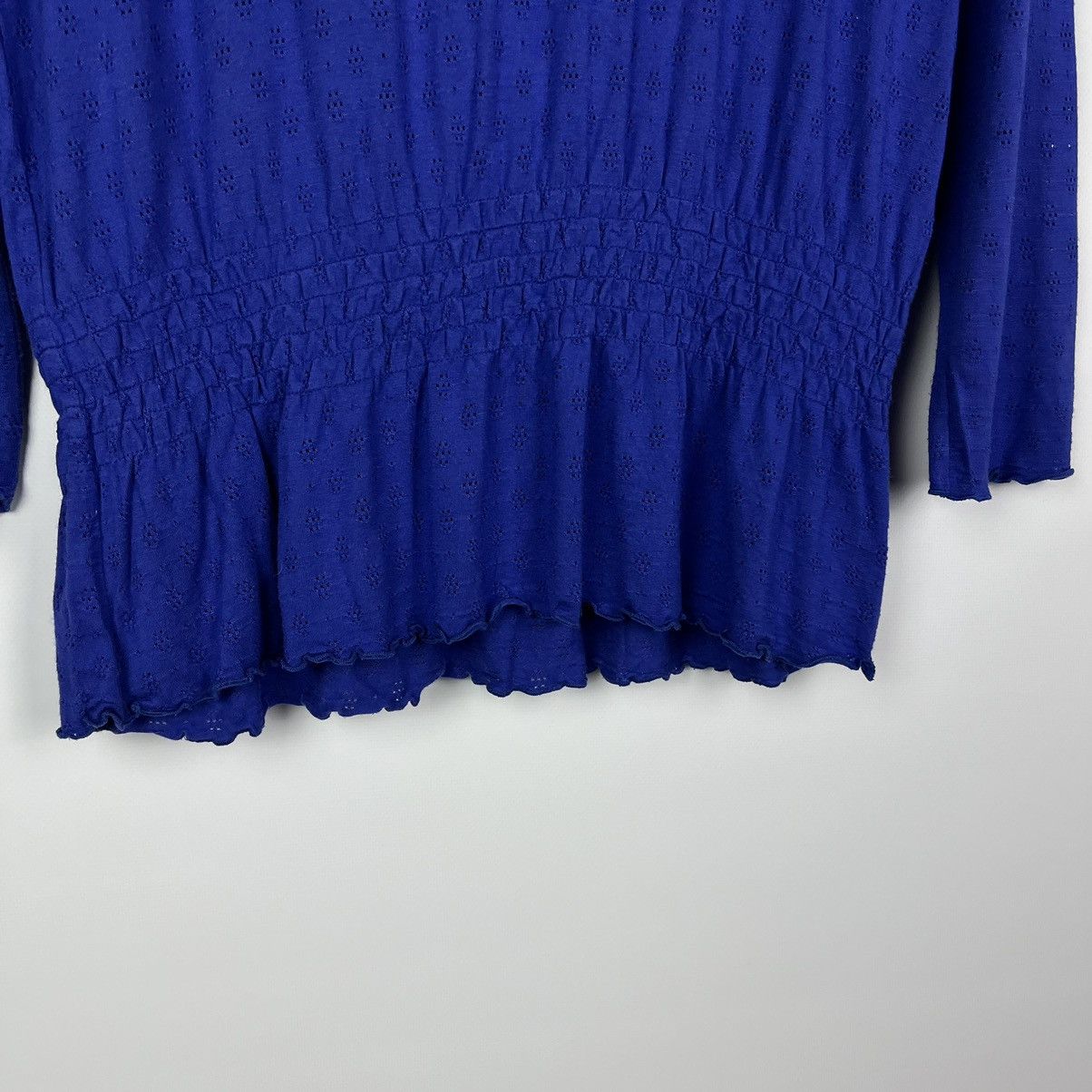 Gudrun Sjoden Gudrun Sjoden Crochet Long Sleeve T-Shirt Blue Size L Ladies Size L / US 10 / IT 46 - 5 Thumbnail