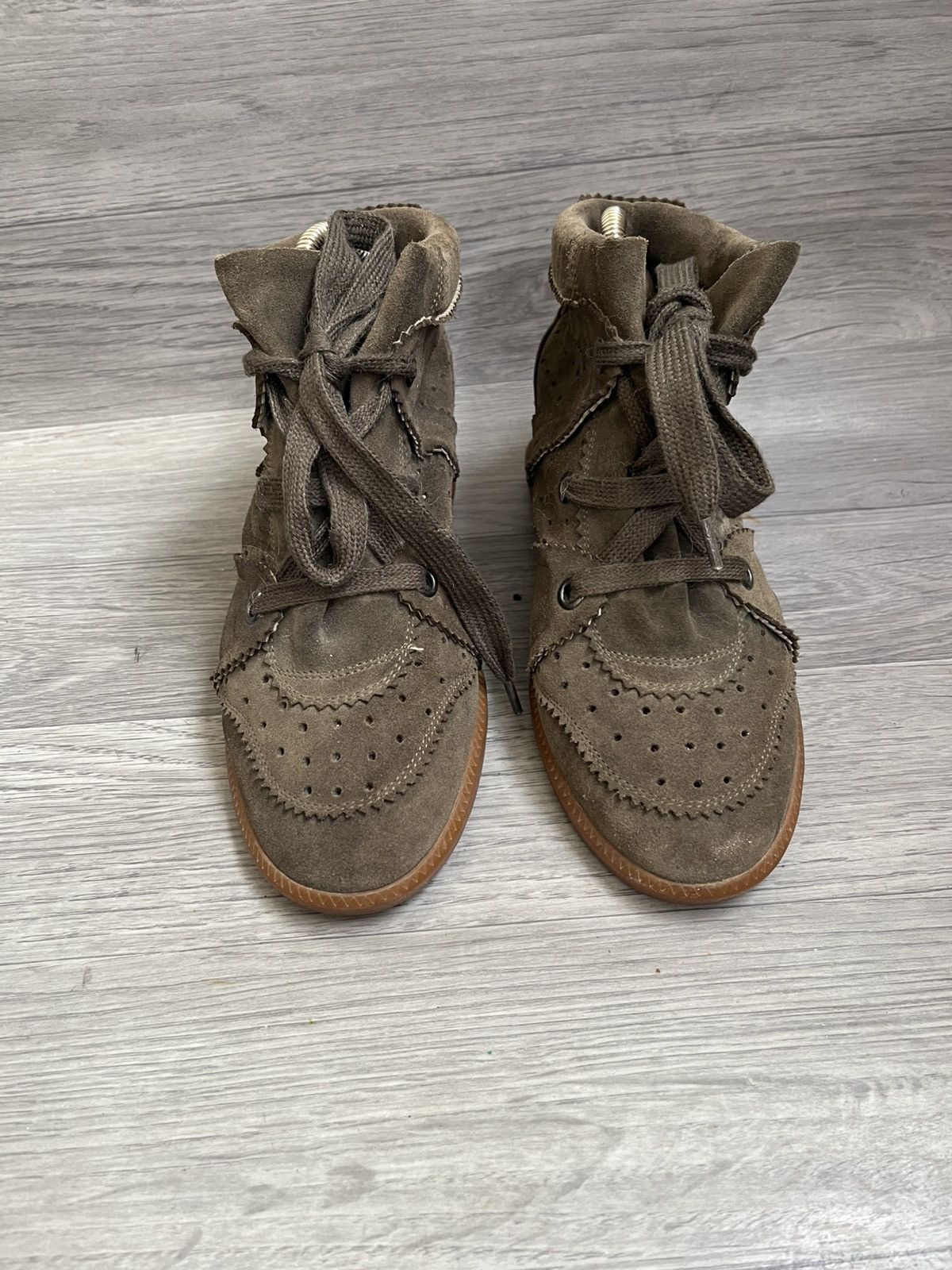 Isabel Marant Isabel marant olive green suede wedge Y2k boots sz 39 Size US 9 / IT 39 - 3 Thumbnail