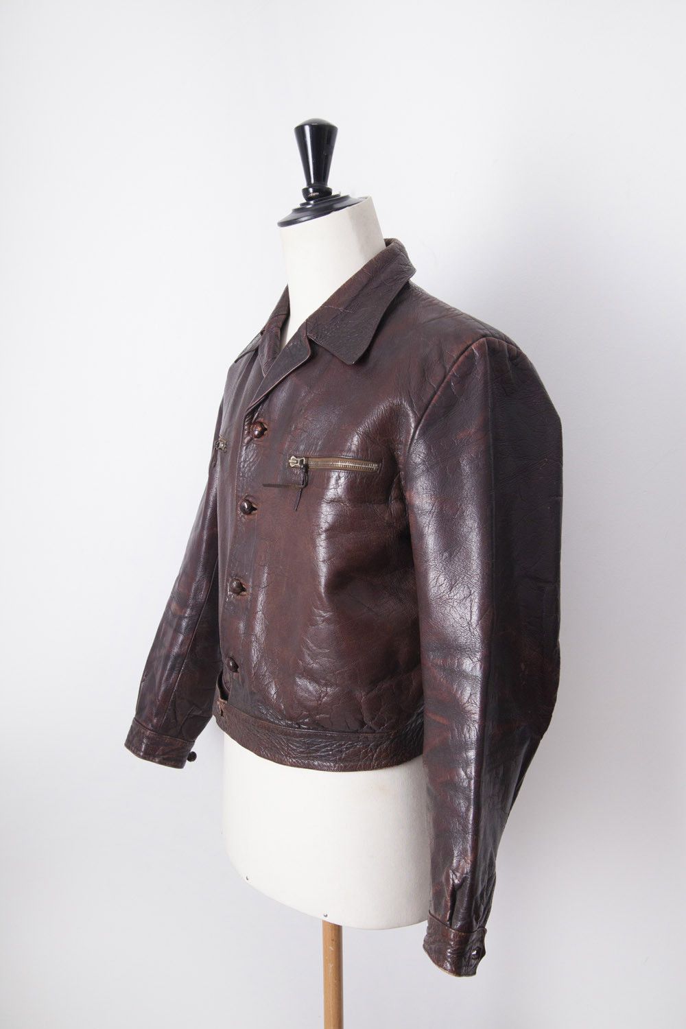Vintage Vintage 1930's/1940's French cyclist leather jacket Size US M / EU 48-50 / 2 - 5 Thumbnail