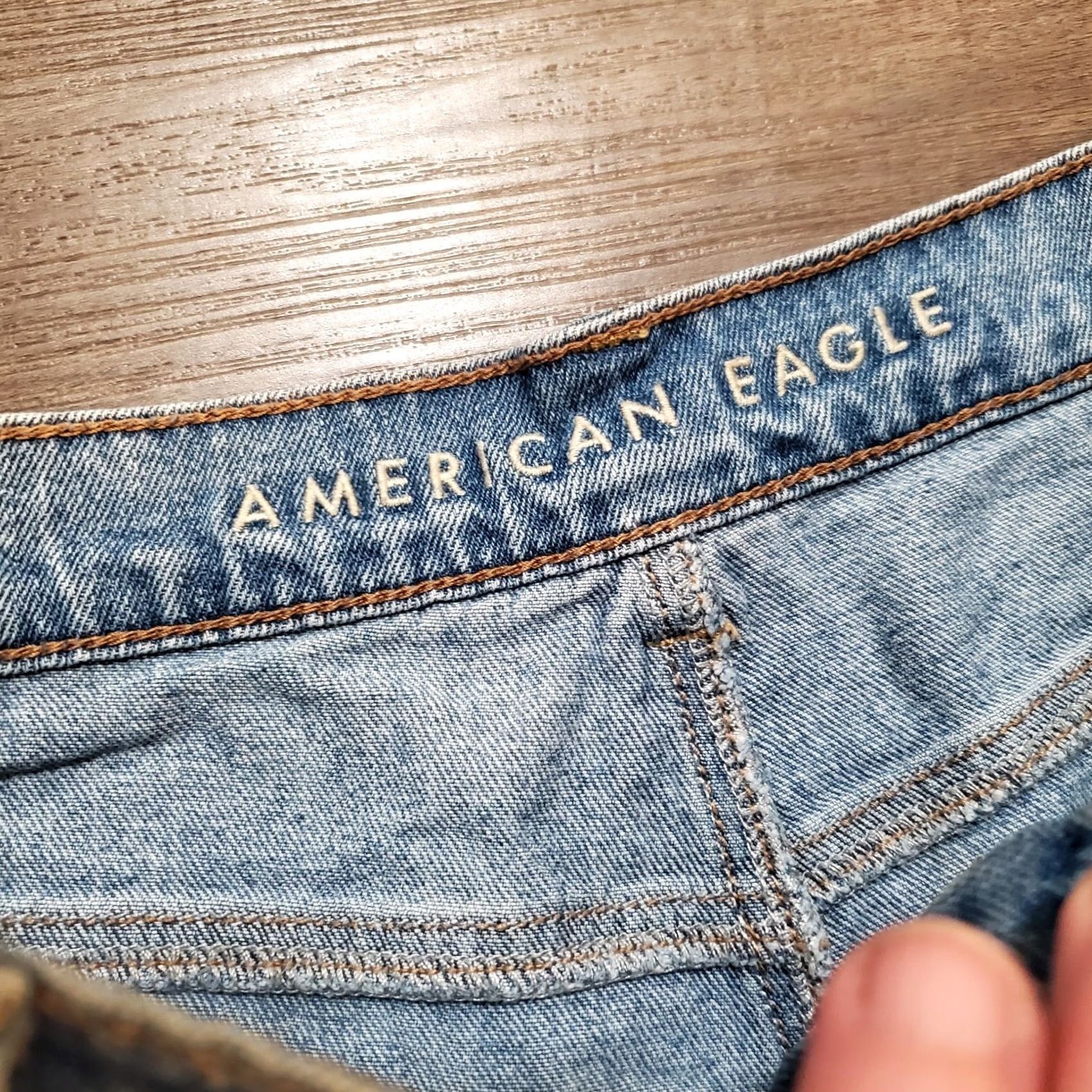 American Eagle Outfitters American Eagle Mom Shorts Womens 10 Blue Cotton Blend High Rise Casual 90s Summer Classic Bohemian Size 32" / US 10 / IT 46 - 6 Thumbnail