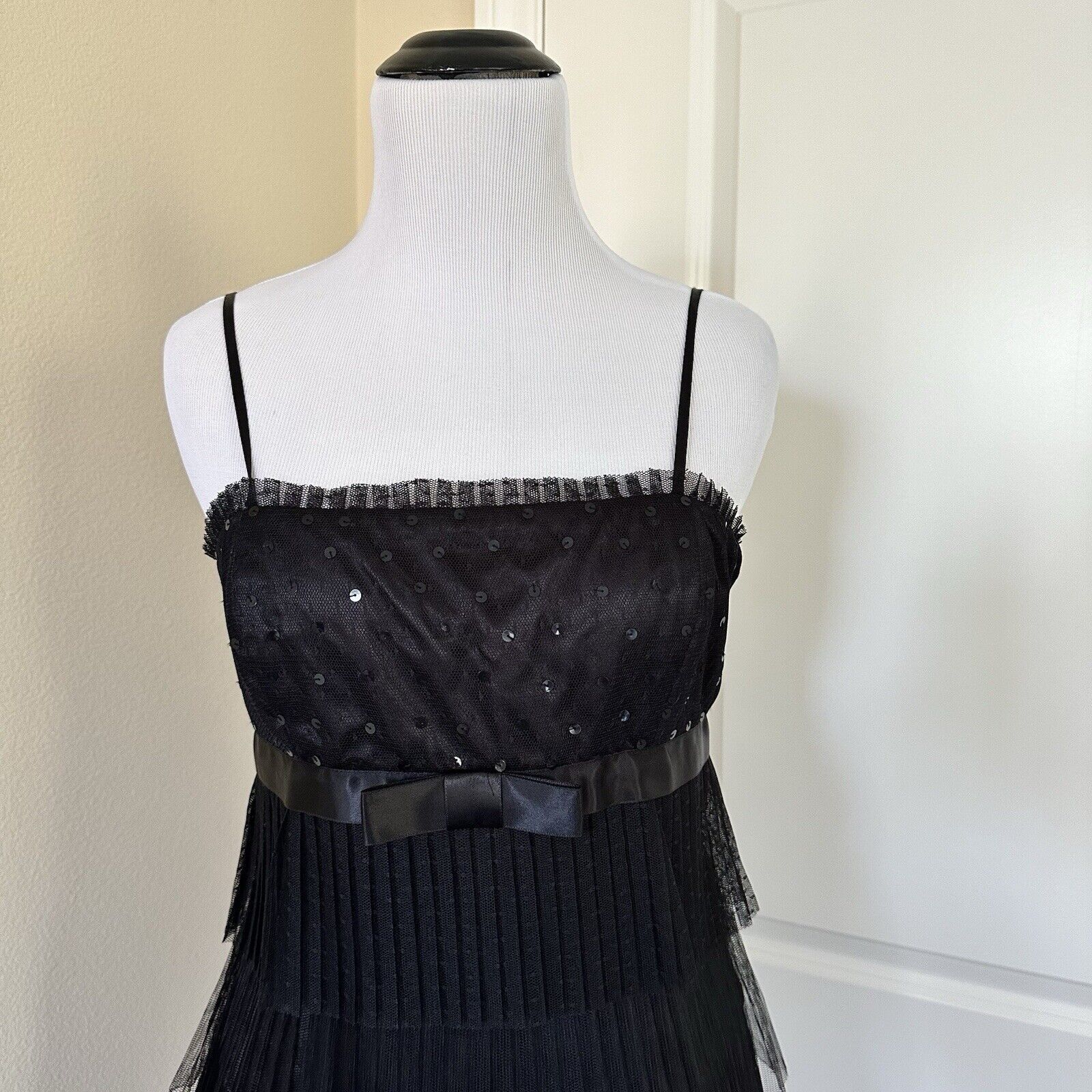Forever 21 Forever 21 Y2K Mesh Sequin Tiered Cocktail Dress Black US S Size S / US 4 / IT 40 - 3 Thumbnail