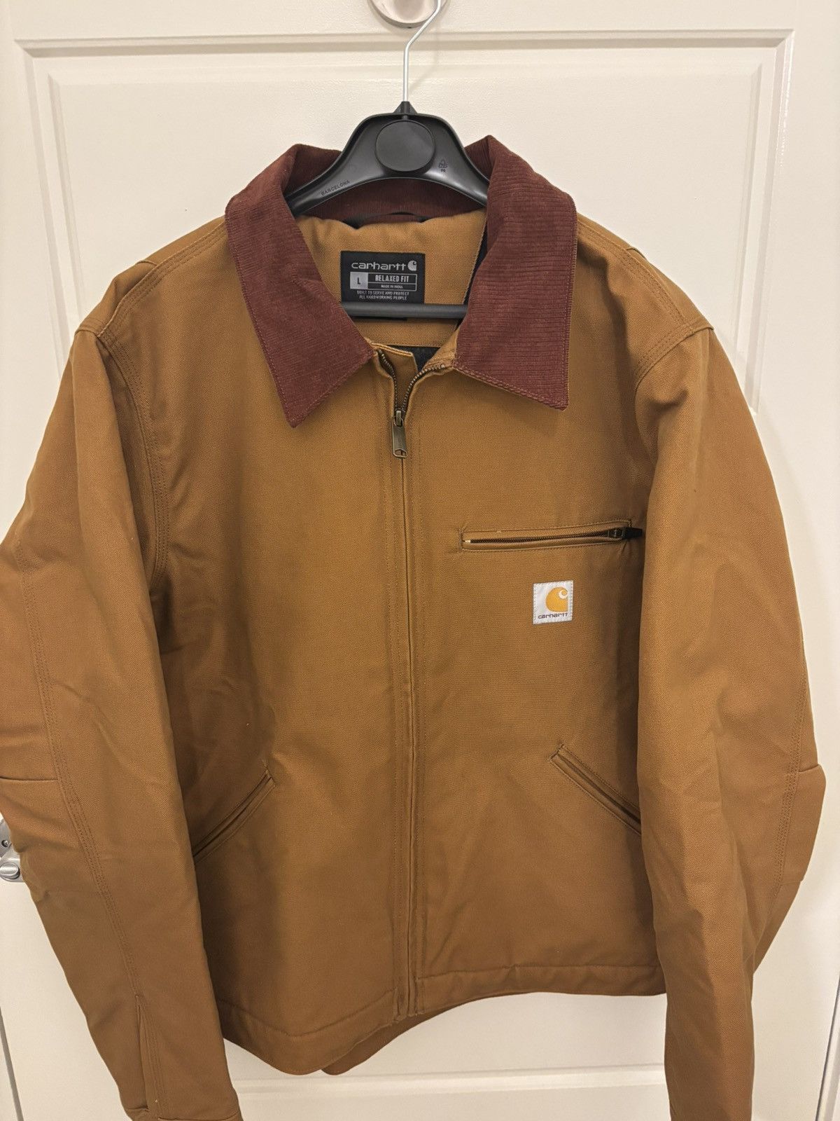 Pre-owned Carhartt Detroit Duck Jacket Blanket Lined In Brown
