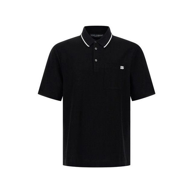 DOLCE&GABBANA Black Cotton Polo Shirt New & Authentic (Men's