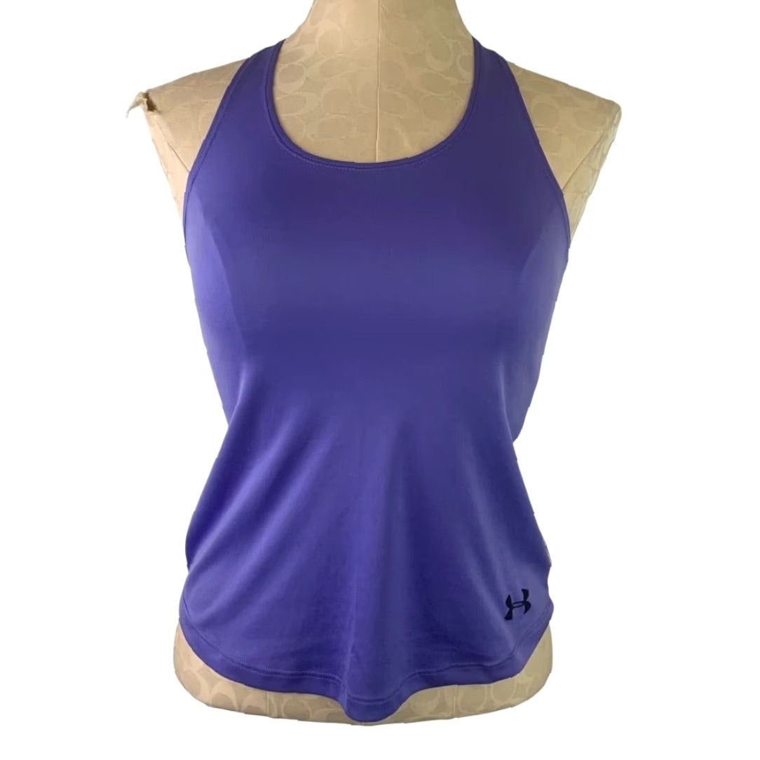 Under Armour Under Armour Women Tank Racerback Activewear S Purple Back Contrast Small Size ONE SIZE - 3 Thumbnail