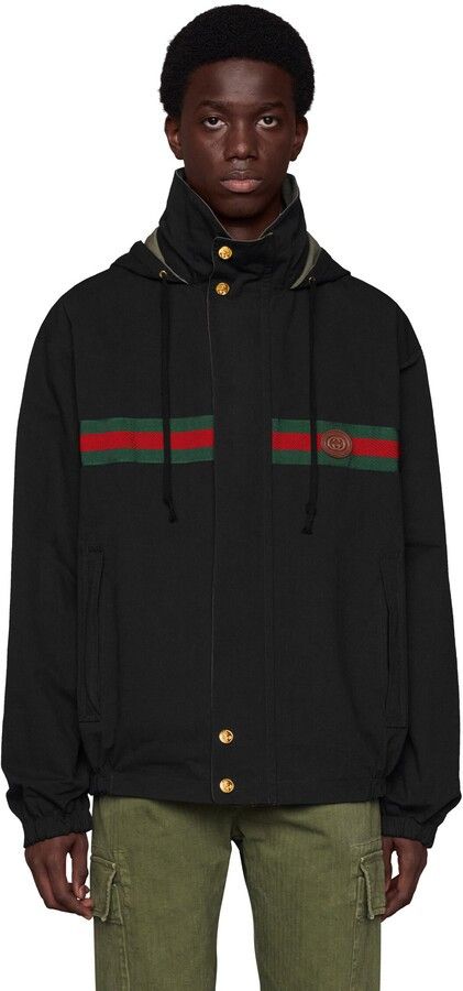 Gucci o1s1wg110125 Reversible Cotton Nylon Jacket in Black Size US L / EU 52-54 / 3 - 4 Thumbnail