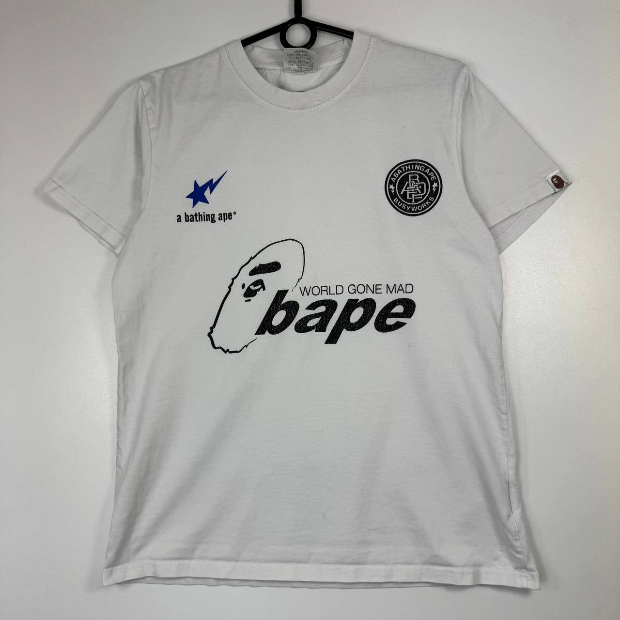 Bape A Bathing Ape BAPE World Gone Mad Graphic T-Shirt L | Grailed