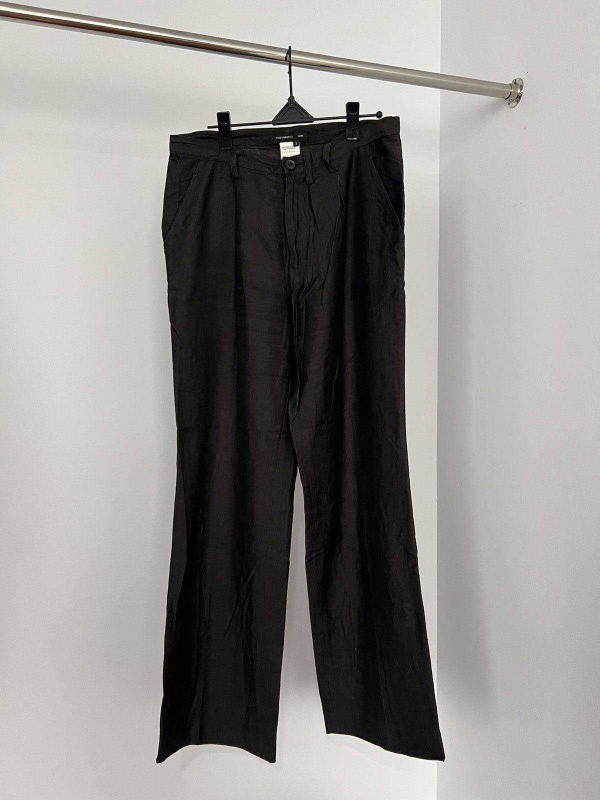 image of Yohji Yamamoto Wide Leg Pants in Black, Men's (Size 30)