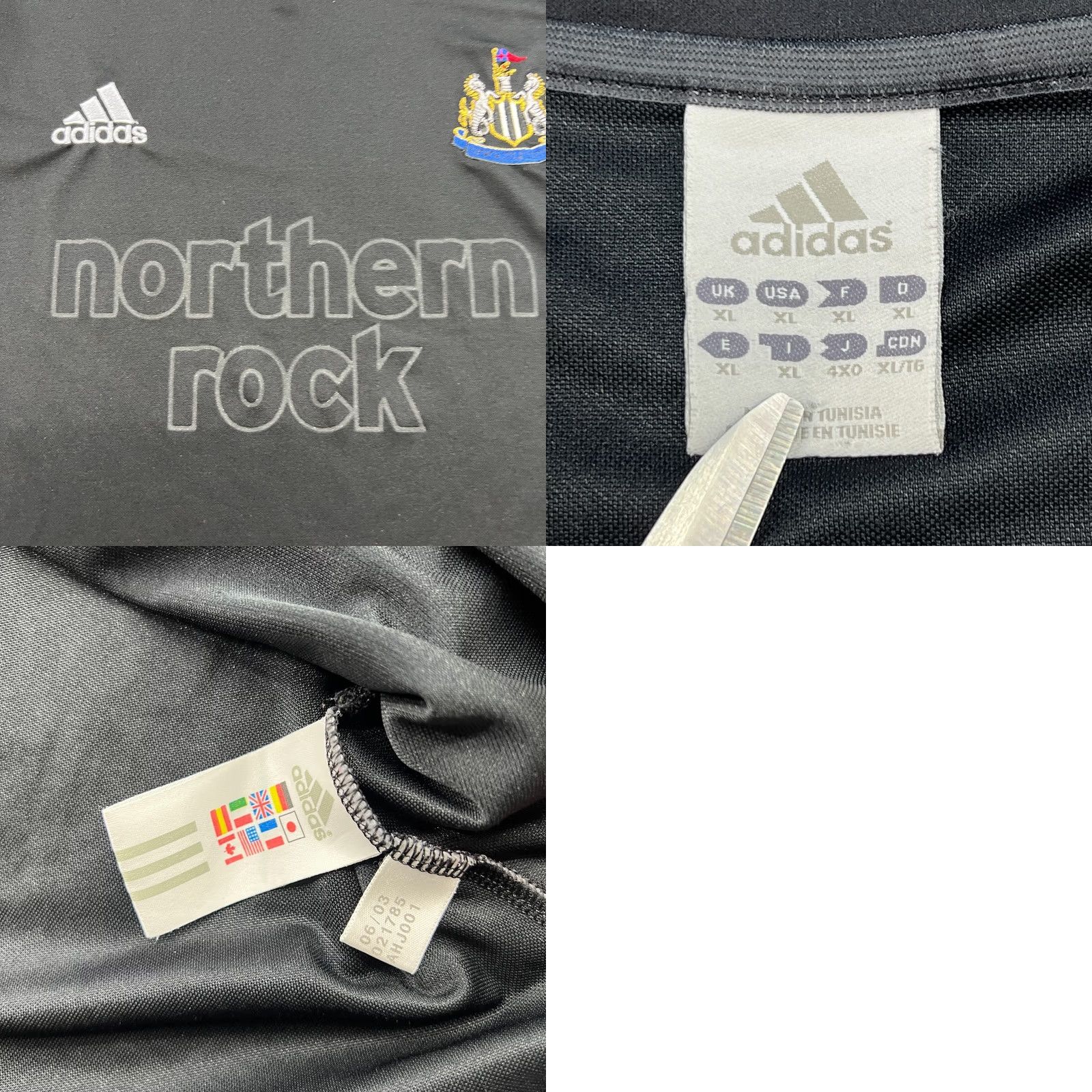Adidas adidas New Castle 2003 2004 Away Mens Football Jersey XL Shirt Black Short Sleeve Moisture Wicking Quick Dry Athletic Jersey Mens XL Shirt Size US XL / EU 56 / 4 - 8 Thumbnail