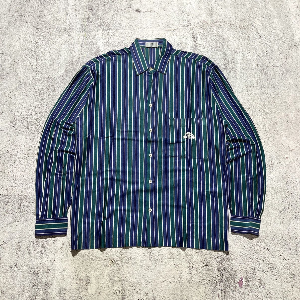 Japanese Brand 🇮🇹 1990s Vintage Pavesi Polvato Silk Striped Shirt Luxury Size US L / EU 52-54 / 3 - 1 Thumbnail