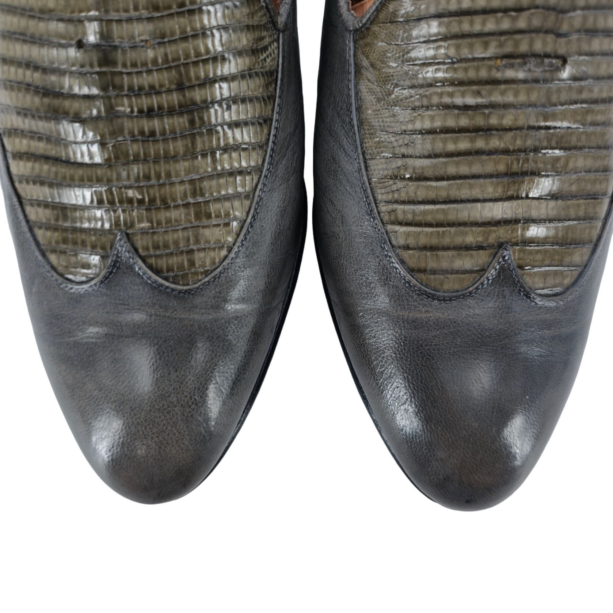 Valentino Vintage Exotic Rodolfo Valentino Gray Teju Lizard Men Size 9 Size US 9 / EU 42 - 13 Thumbnail