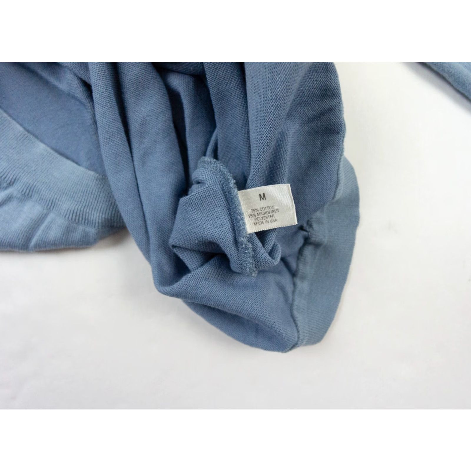 Vintage Maus & Hoffman Men Sweater Pullover Mock Neck Lightweight Blue Medium Regular Knit Cotton Polyester Fall Spring Summer Winter Classic Preppy Size US M / EU 48-50 / 2 - 7 Thumbnail