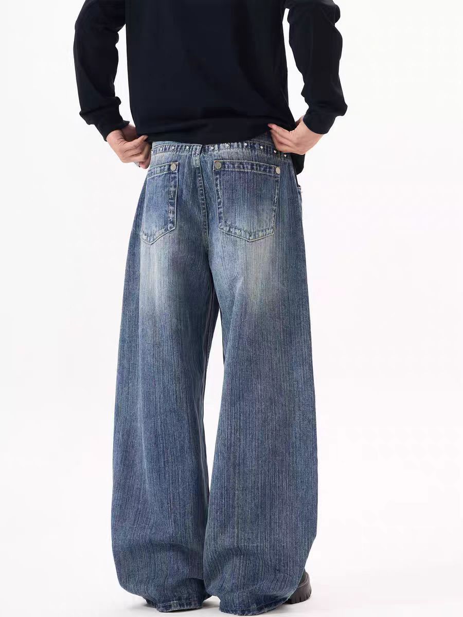 Other Relaxed-fit, rhinestone-embellished wide-leg jeans Size US 34 / EU 50 - 5 Thumbnail
