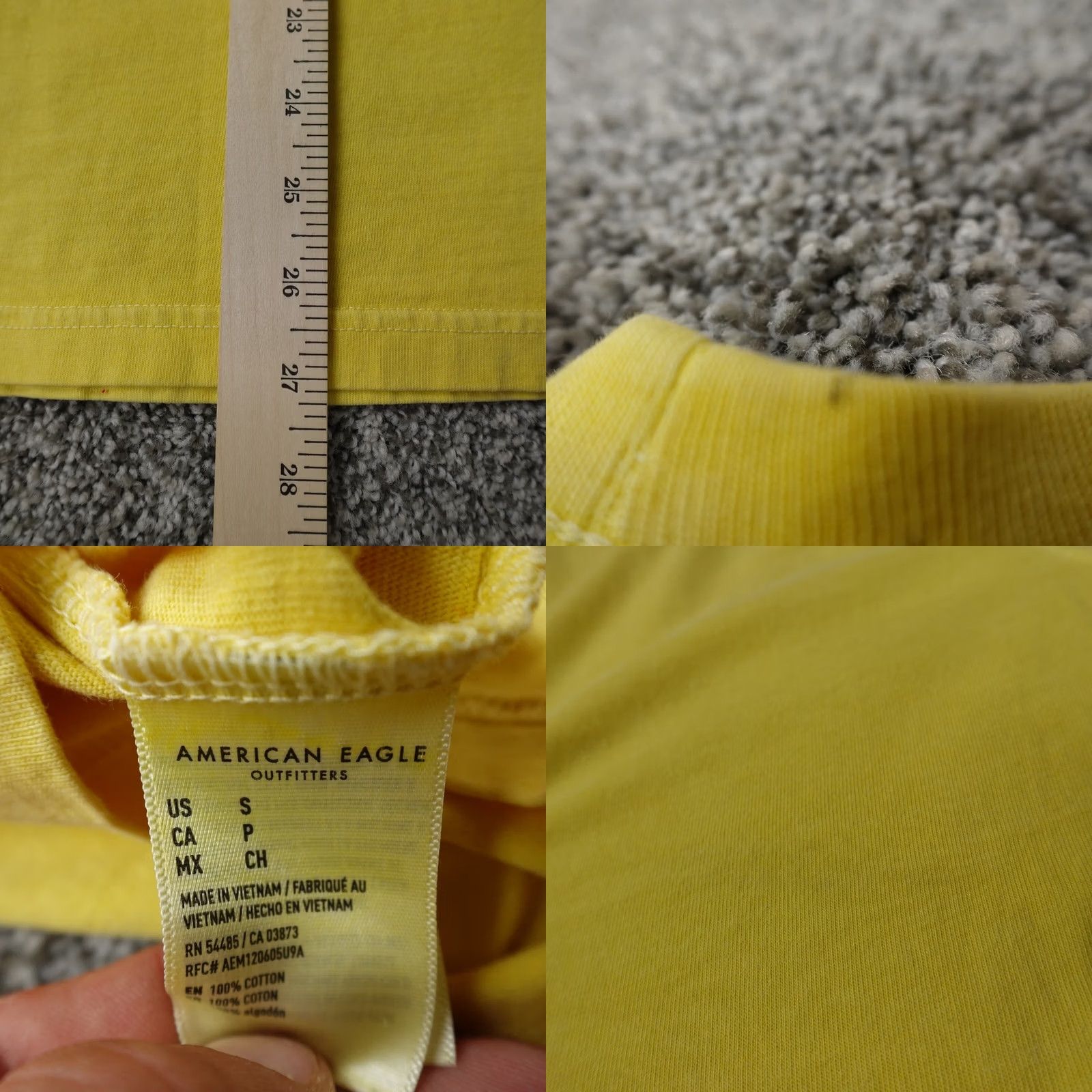 American Eagle Outfitters American Eagle Shirt Mens Small Yellow Logo Preppy Casual Lightweight Cotton AEO Size US S / EU 44-46 / 1 - 8 Thumbnail