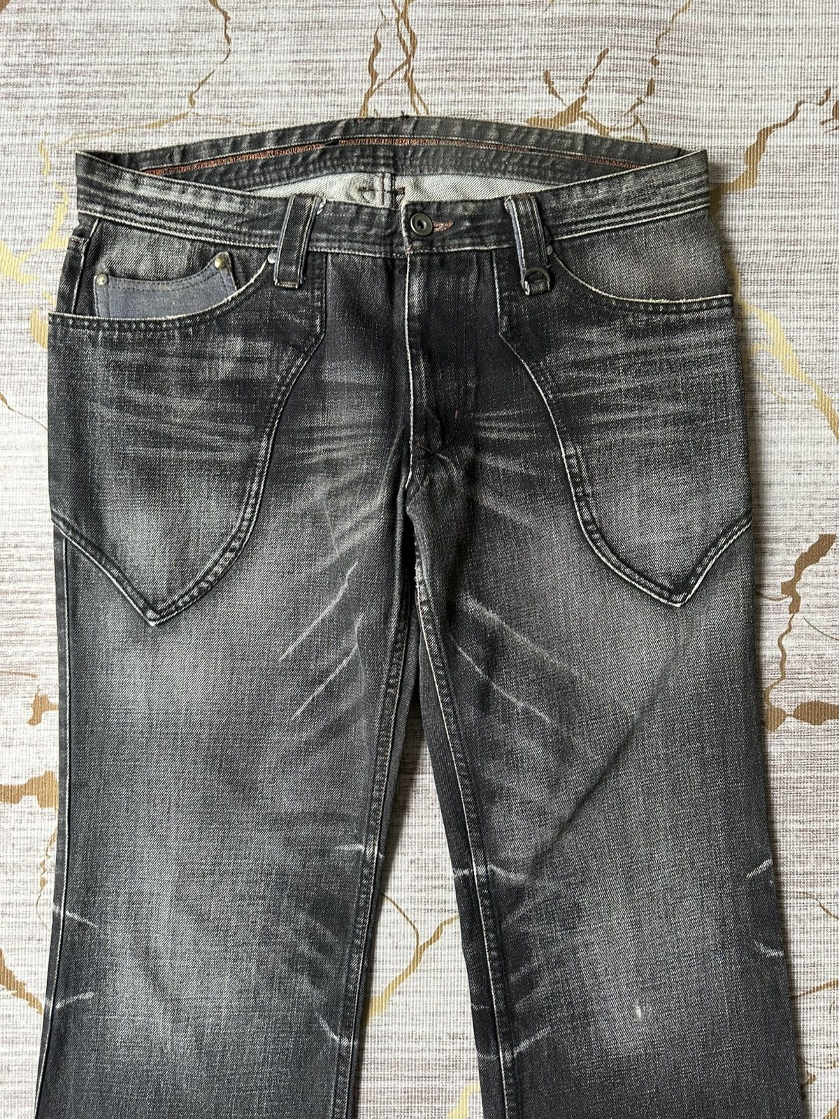 Japanese Brand FLARE Nicole Club For Men NCFM Claw Marks Design Denim Size US 34 / EU 50 - 5 Thumbnail