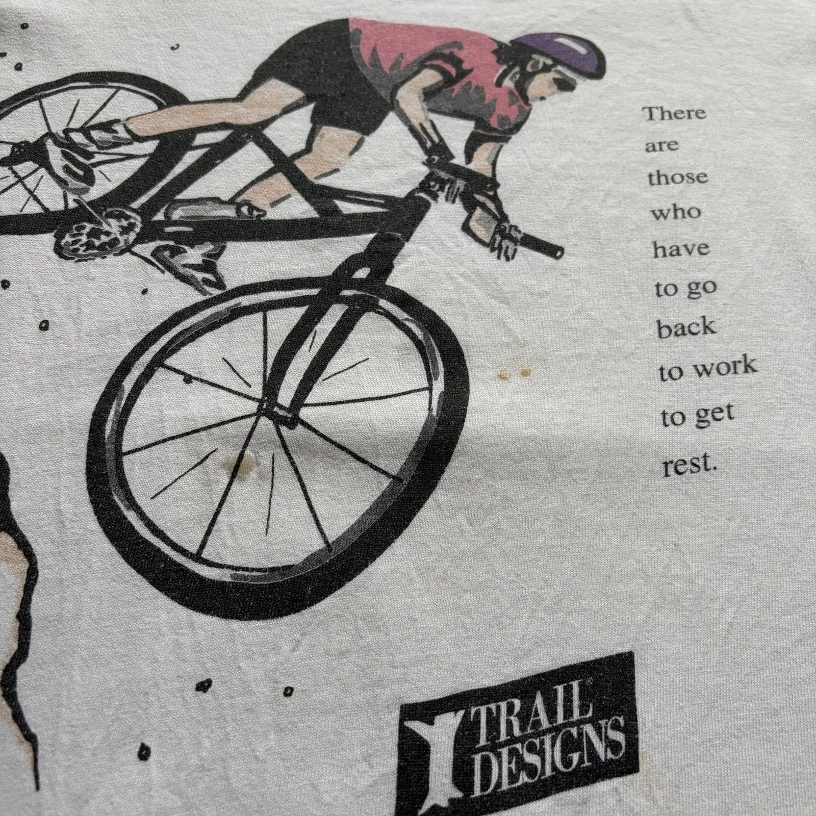 Vintage Vintage Trail Design Mountain Biking T Shirt Large 90s Rare Size US L / EU 52-54 / 3 - 3 Thumbnail