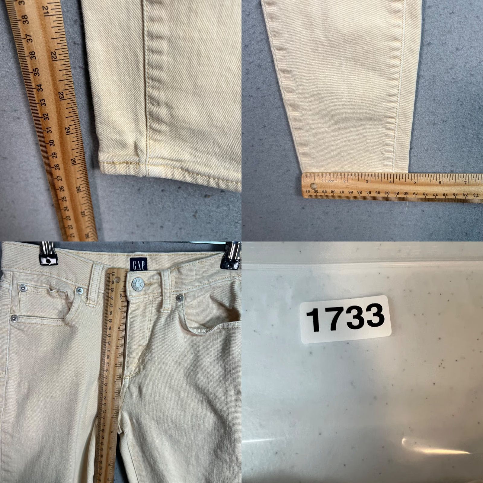 Gap Gap Denim Jeans Womens Size 25 Cream True Skinny Stretchy Casual Pants Size 26" / US 2 / IT 38 - 8 Thumbnail