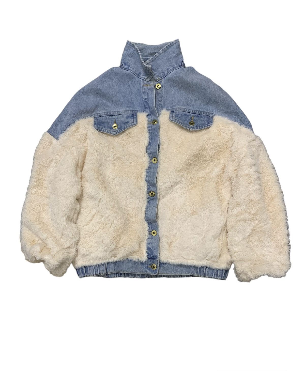 Other Be the Boss Denim Sherpa Bomber/Varsity Jacket(B) Size US M / EU 48-50 / 2 - 1 Thumbnail