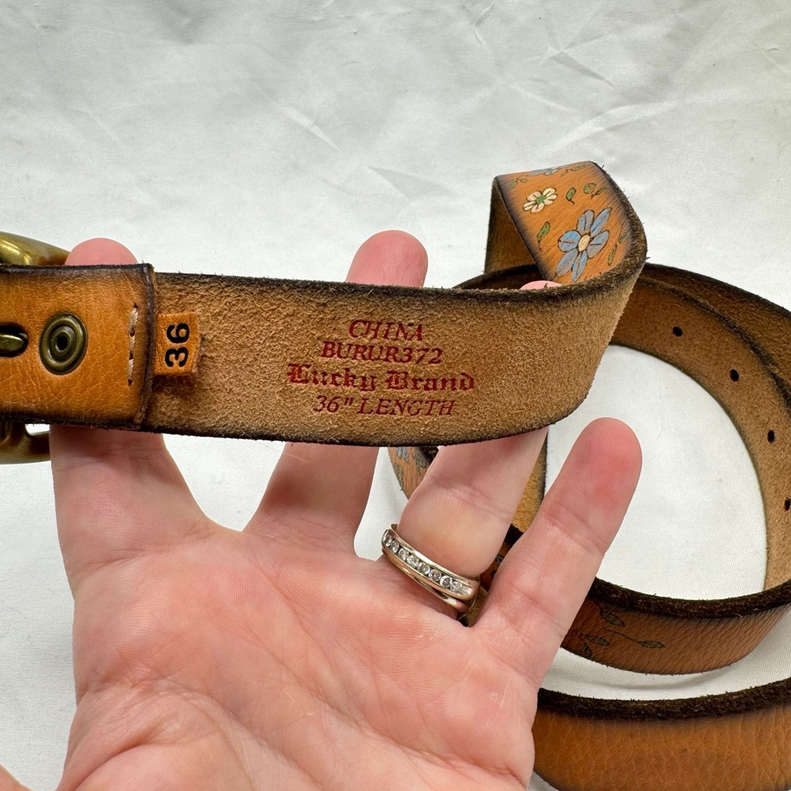 Lucky Brand VTG Lucky brand hand painted belt Size ONE SIZE - 6 Thumbnail