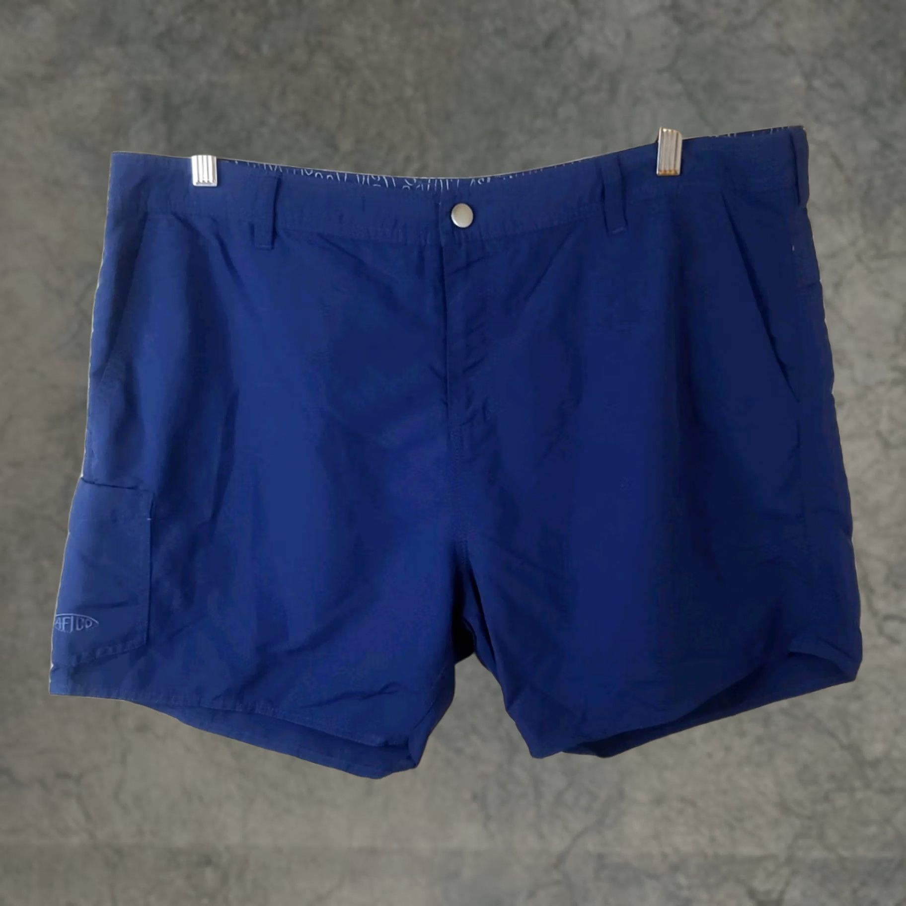 Vintage AFTCO Shorts Mens Cargo 38 Inseam 6" Blue Nylon Elastic Waist Pockets Quick Dry Casual Spring Summer Fall Beach Outdoor Mens Size US 38 / EU 54 - 1 Thumbnail