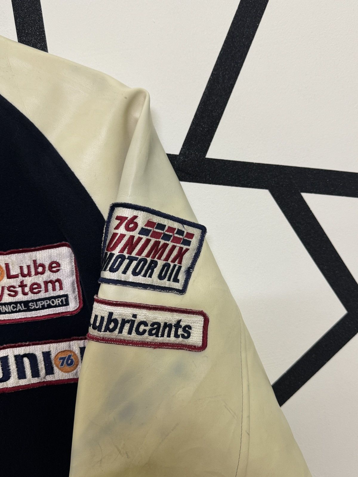 Japanese Brand Vintage 76 Lubricant Sistem Varsity Patches Leather Jackets Size US M / EU 48-50 / 2 - 11 Thumbnail