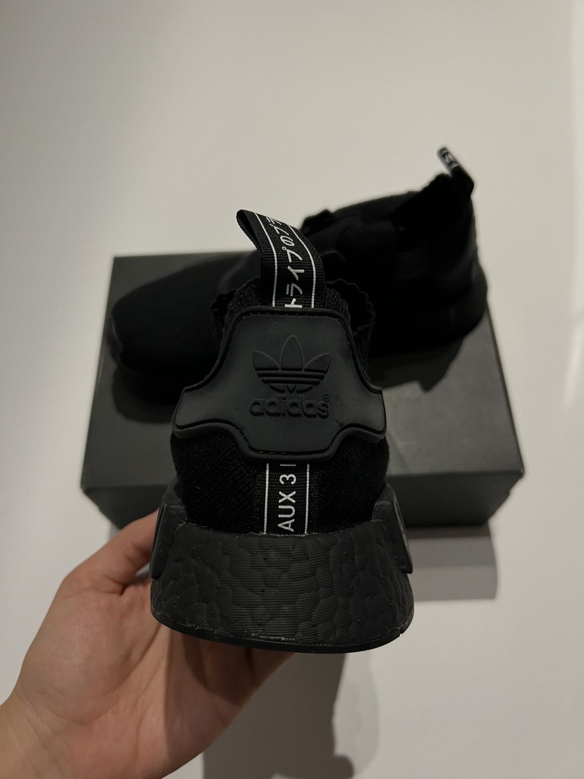 Adidas *EXCLUSIVE* Adidas NMD R1 PK Japan Triple Black Sneakers Size US 8.5 / EU 41-42 - 11 Thumbnail