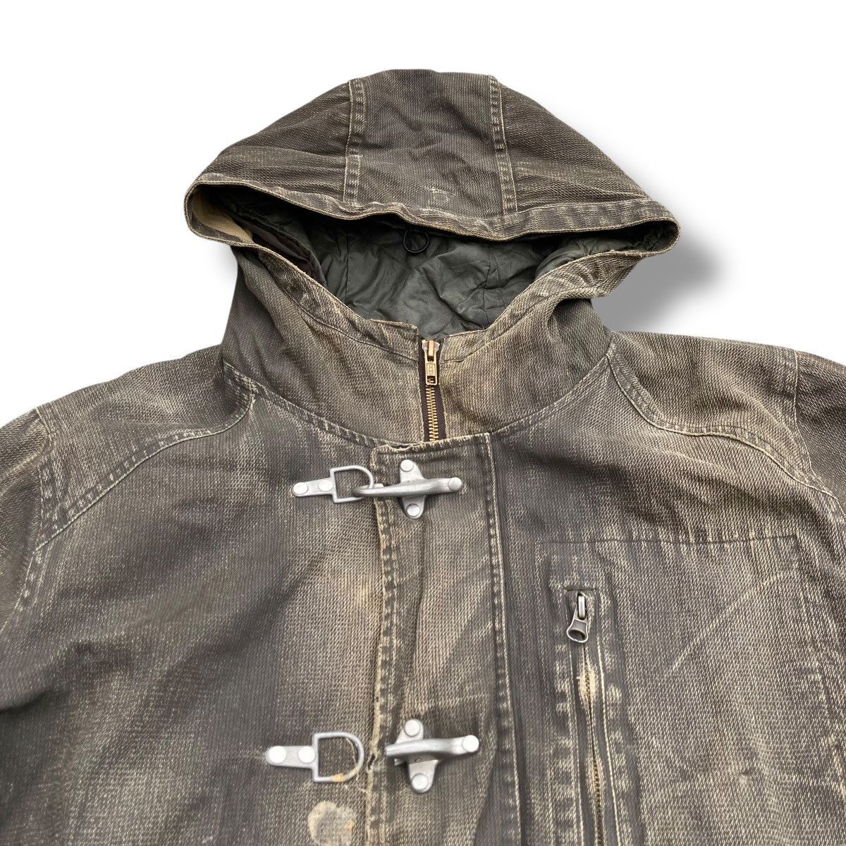Le Grande Bleu (L.G.B.) 🇯🇵 ALL THE WAY WASHED DENIM DISTRESSED DESTROYED PARKA JACKET Size US M / EU 48-50 / 2 - 5 Thumbnail