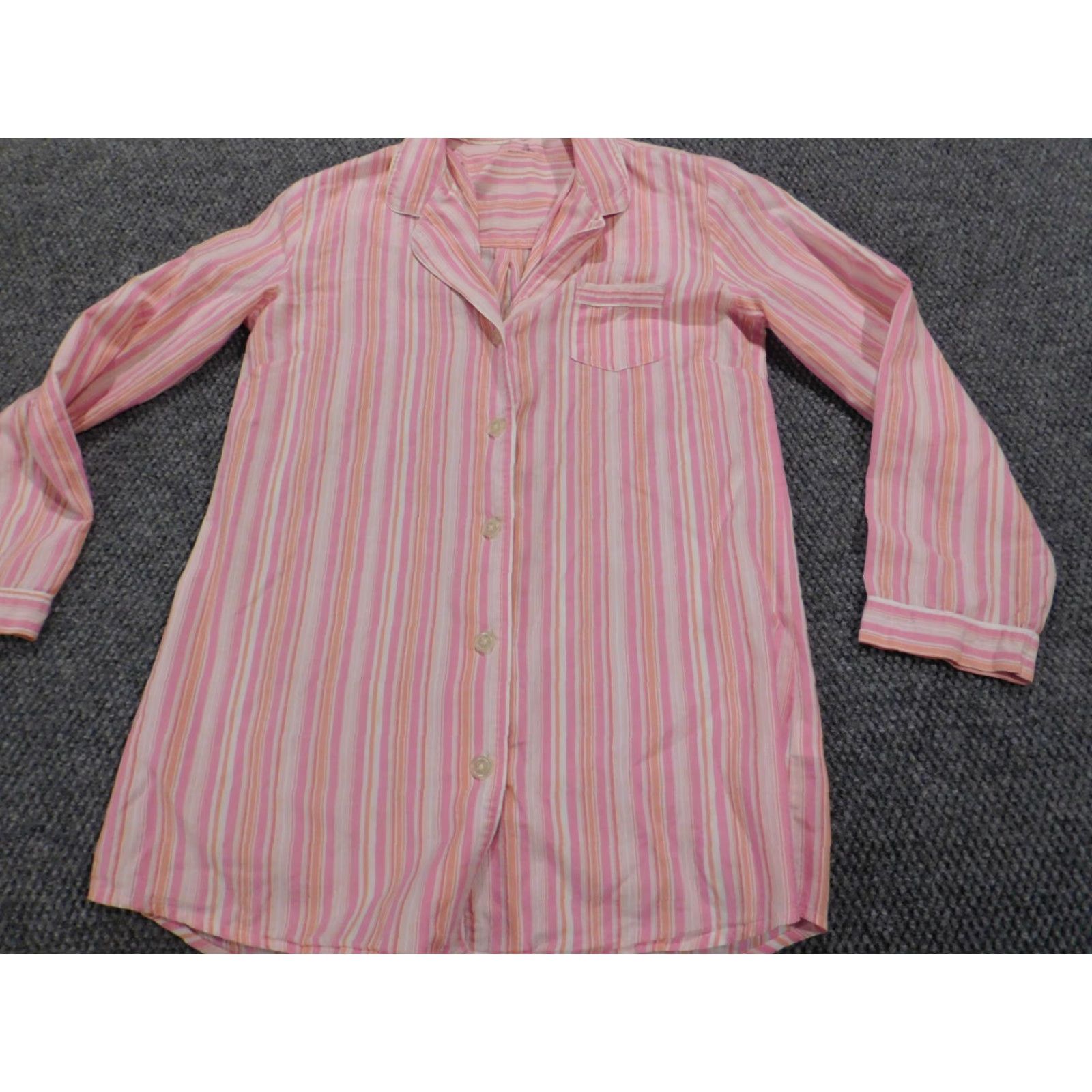 Gap Gap Blouse Women Shirt S Pink Long Sleeve Button Down Striped Casual Cotton Rayon Breathable Basic Classic Regu lar Size Type Regular Ladies Size S / US 4 / IT 40 - 2 Thumbnail