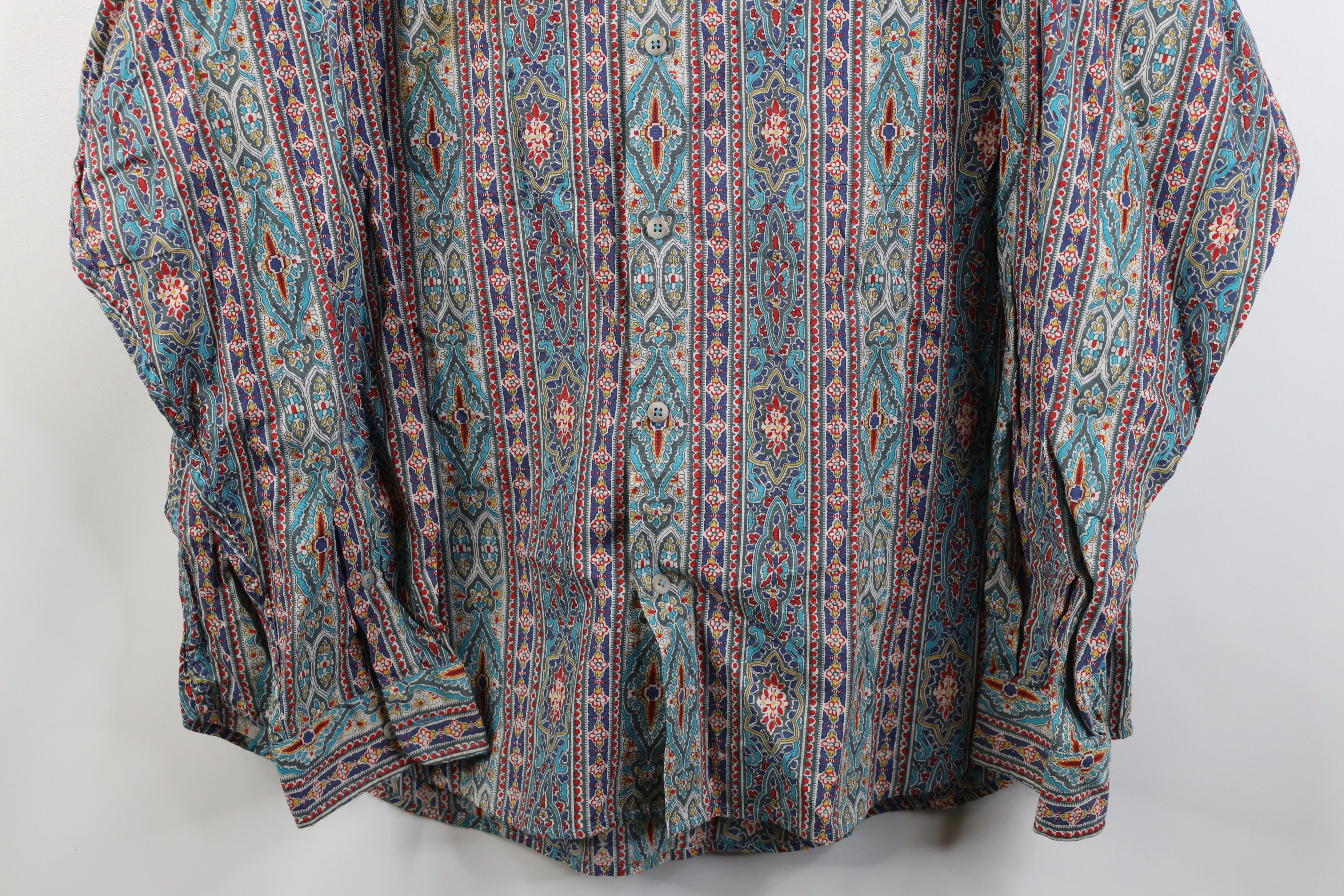 Vintage Vintage 90s Streetwear Tapestry Flower Collared Button Shirt Size US XL / EU 56 / 4 - 3 Thumbnail