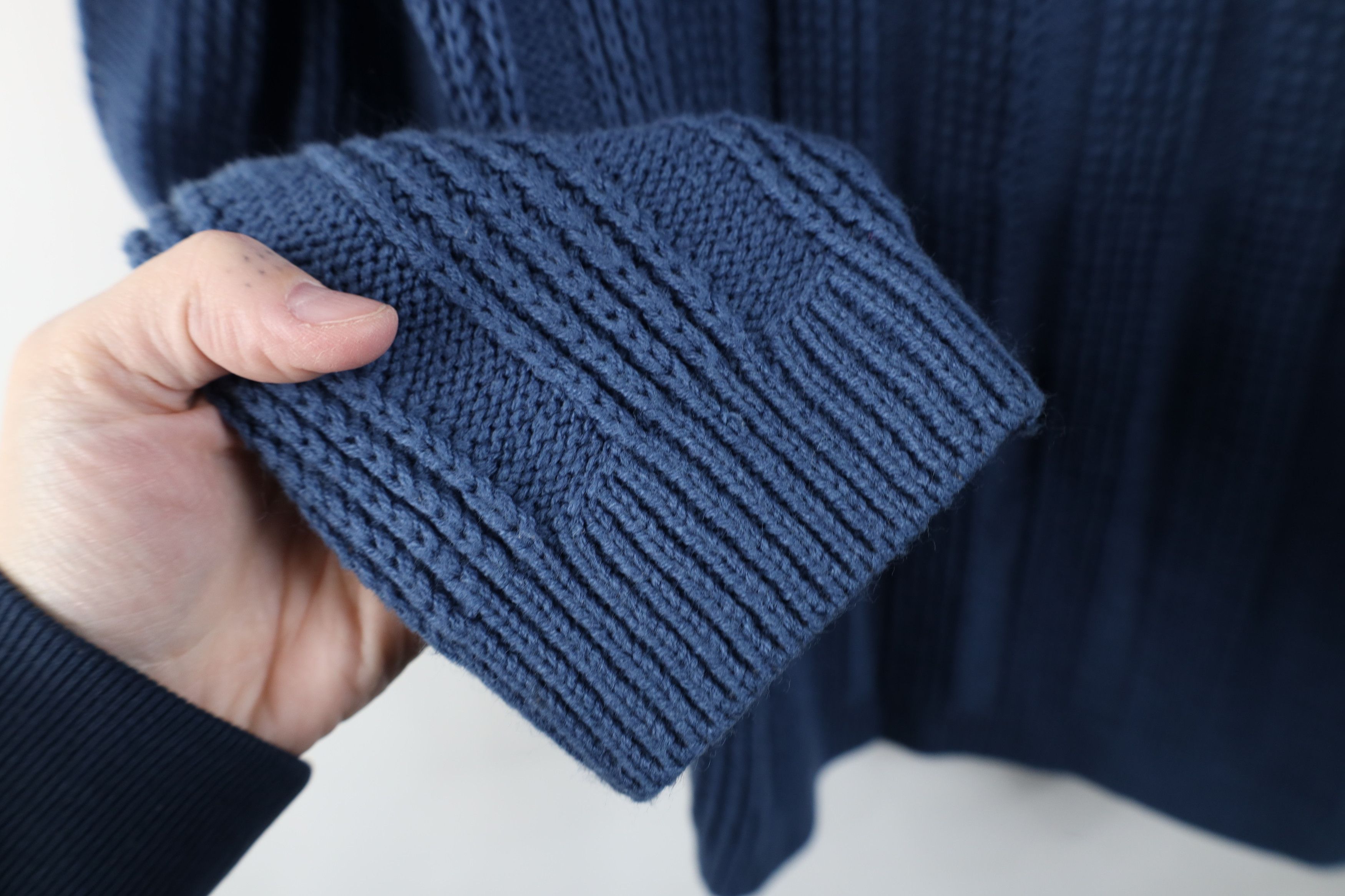 Vintage Vintage 90s Streetwear Ribbed Knit Crewneck Sweater Blue Size US L / EU 52-54 / 3 - 5 Thumbnail