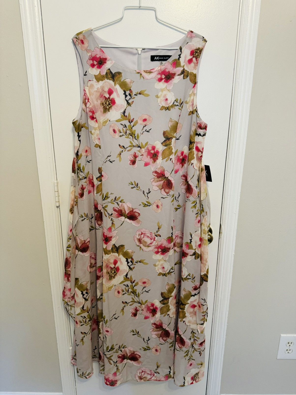 Anne Klein Anne Klein Silver Floral Multi Colored Dress XL Size XL / US 12-14 / IT 48-50 - 4 Thumbnail