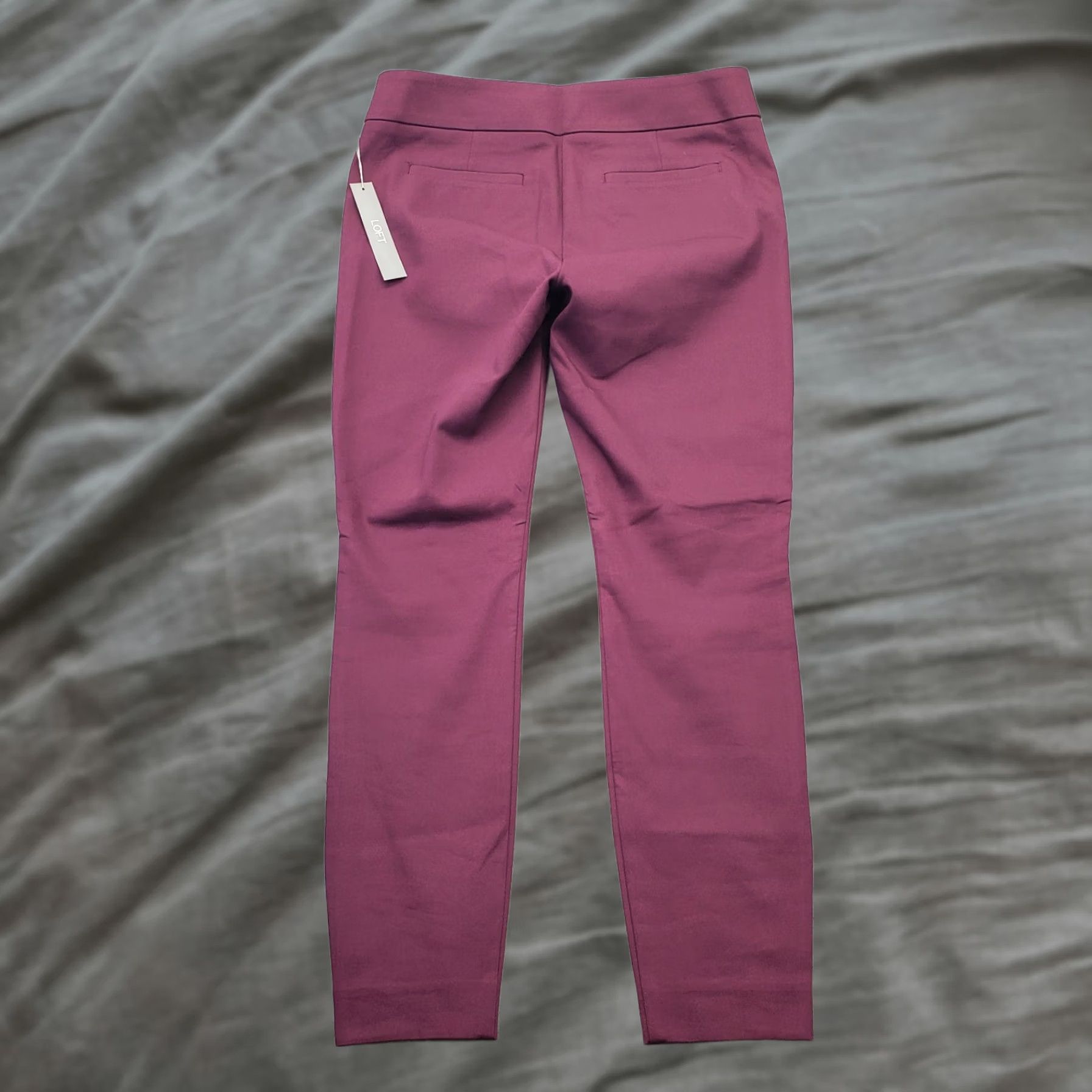 Loft LOFT Womens Purple Stretch Skinny Ankle Pants 4P Button Hem Outdoor Casual Formal Size 27" / US 4 / IT 40 - 1 Thumbnail