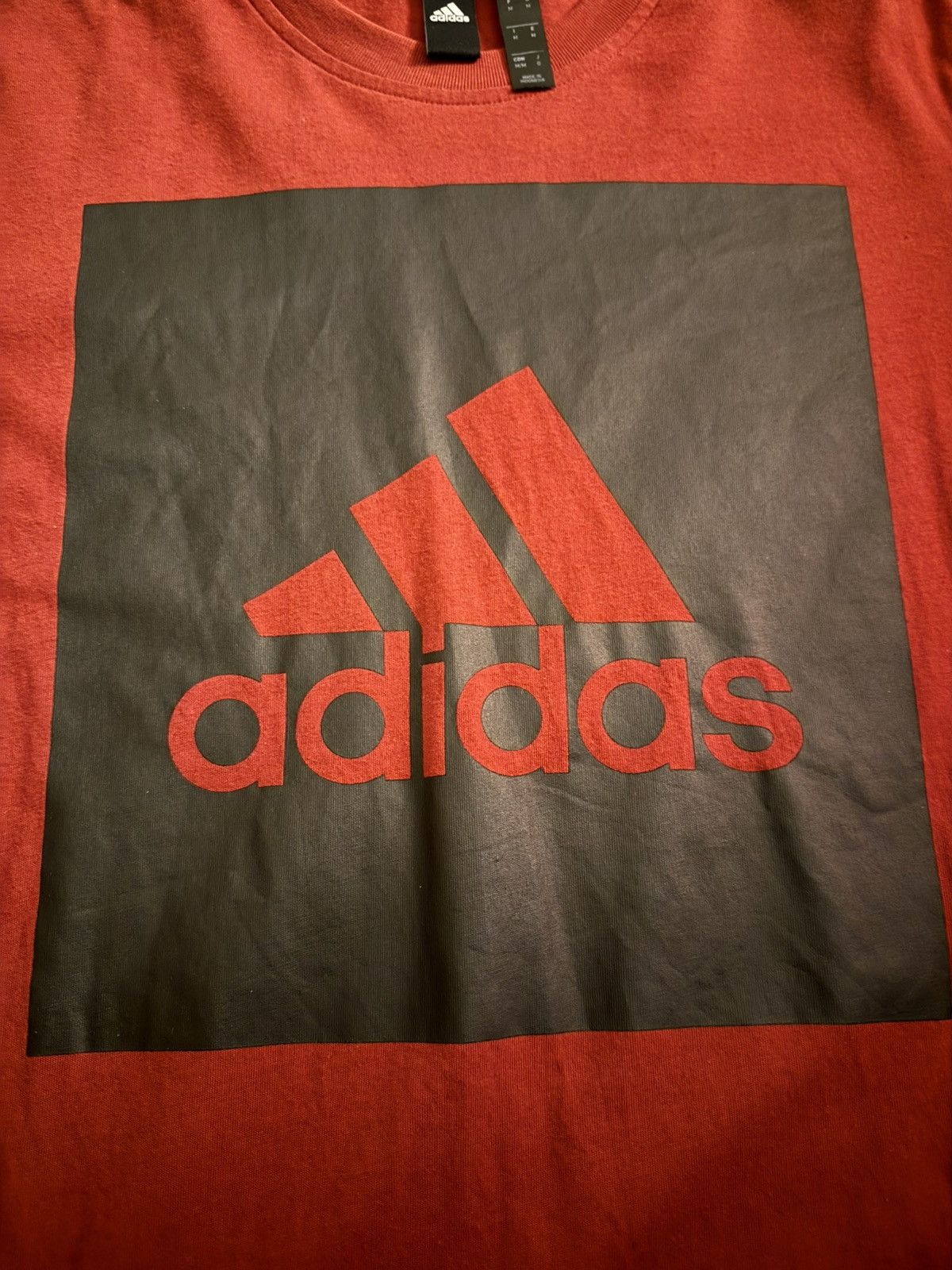 Adidas Adidas S/S Logo Shirt Red Size Medium DS 0V9001 Size US M / EU 48-50 / 2 - 2 Thumbnail