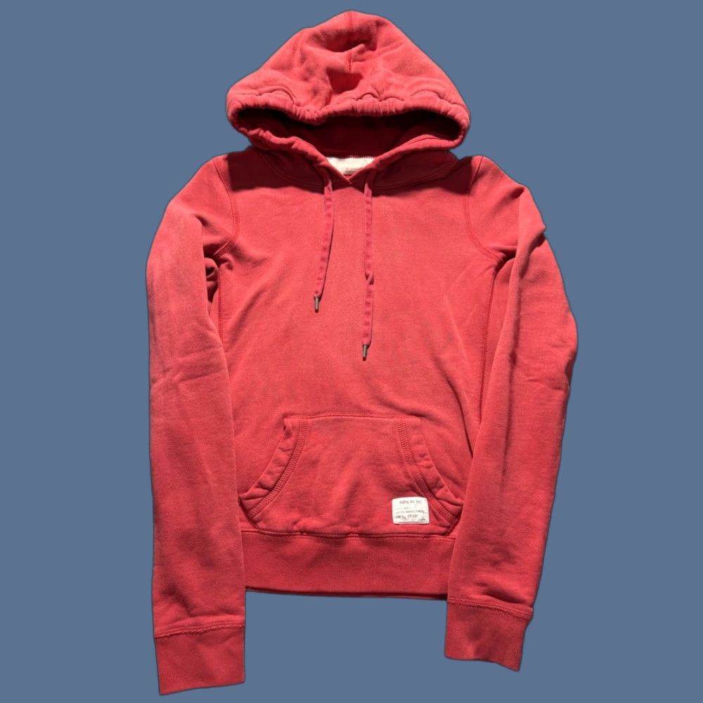Vintage VINTAGE Ruehl Hoodie Womens Medium Red Heavyweight Fleece Drawstring Slim Pullover Patch Y2K Activewear Women Size M / US 6-8 / IT 42-44 - 1 Thumbnail