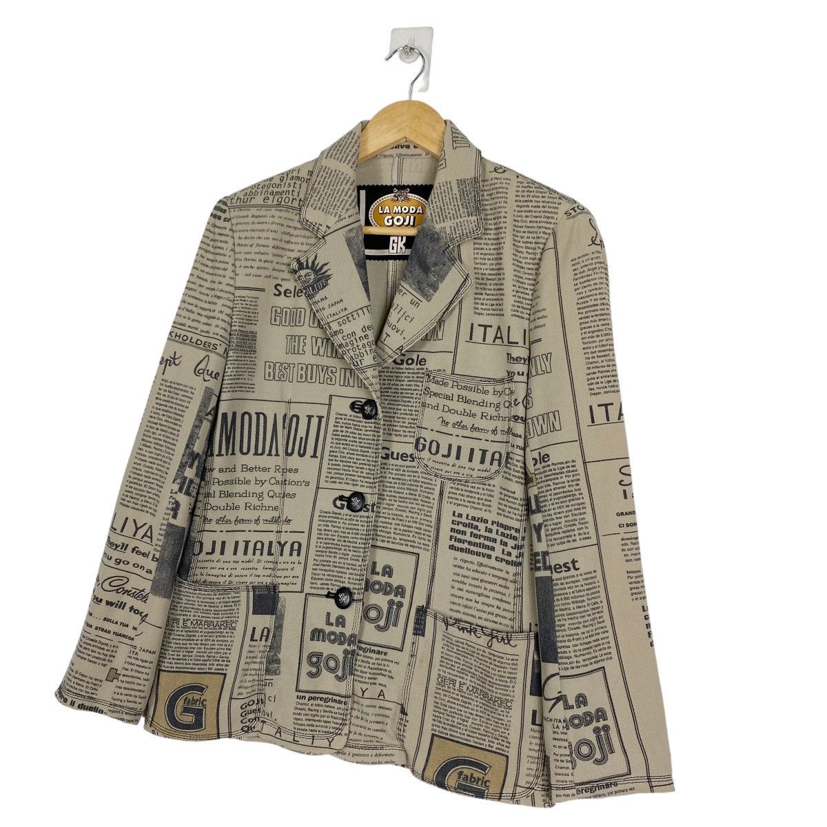 Japanese Brand LA MODA GOJI OVERPRINT BUTTON COAT Size US M / EU 48-50 / 2 - 2 Thumbnail