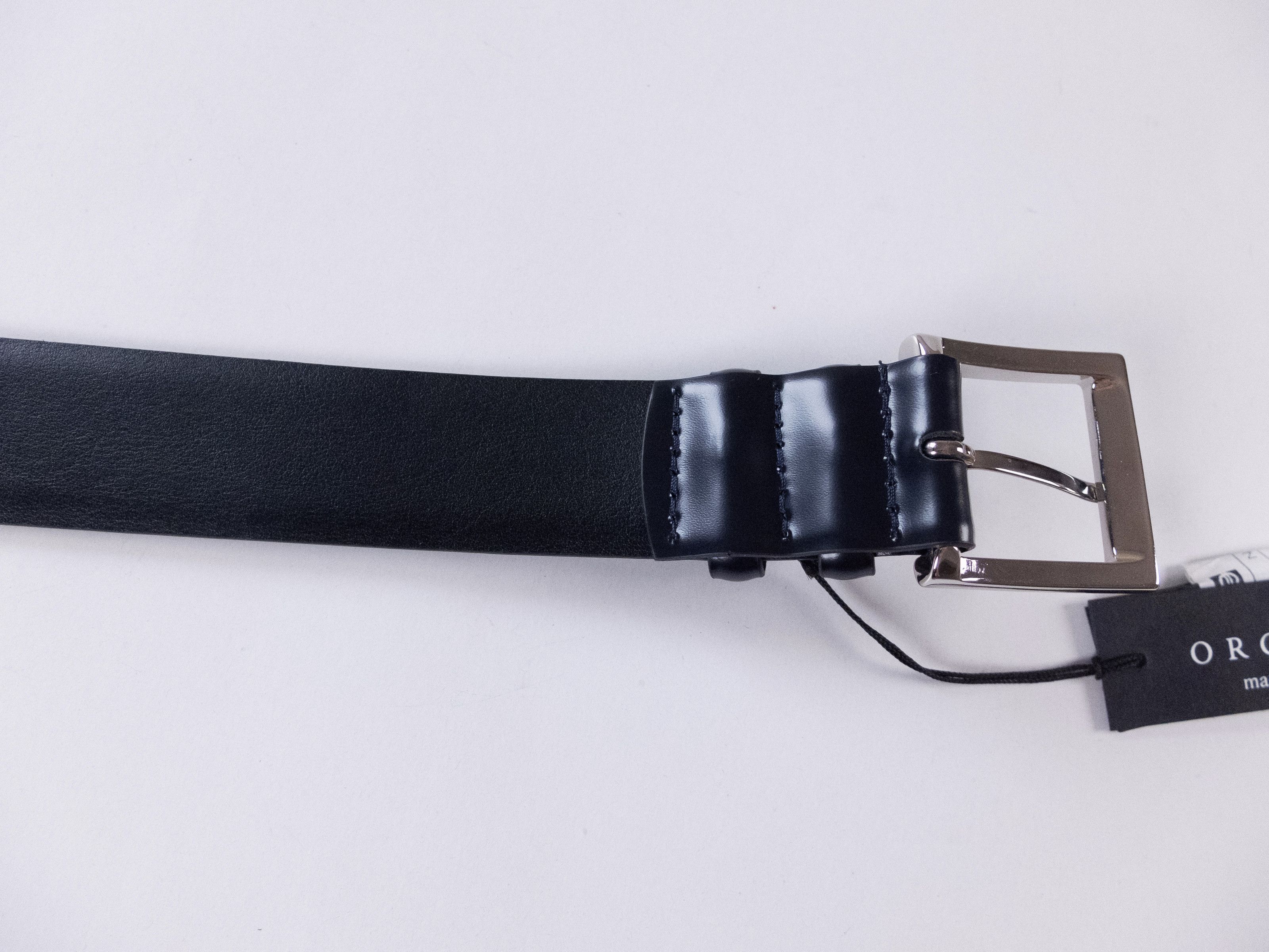 Orciani ORCIANI navy blue leather belt 100 (for size 38 inch waist) Size 38 - 3 Thumbnail
