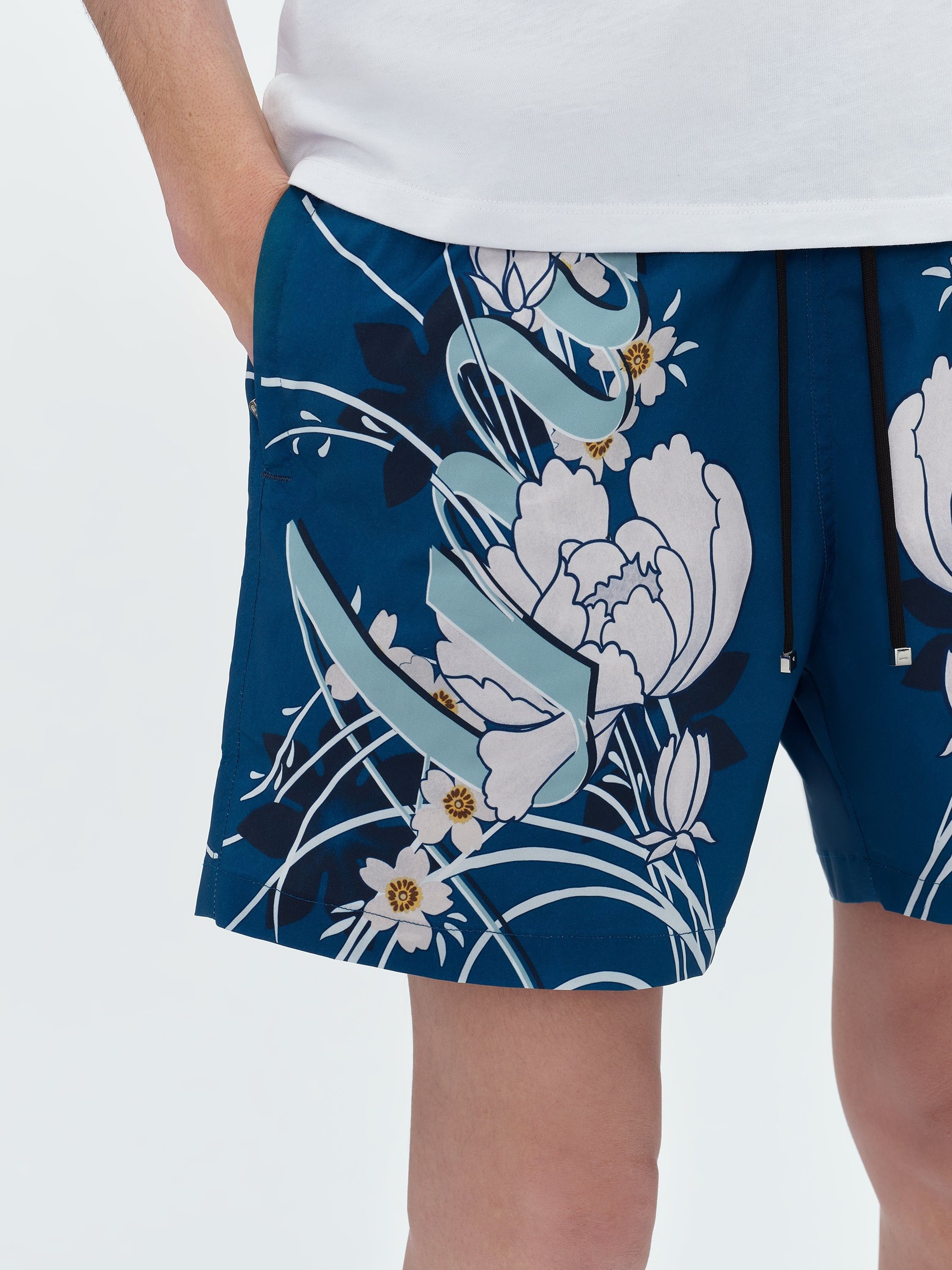 o1s1wg110825 Floral Swim Trunk Shorts in Multicolor