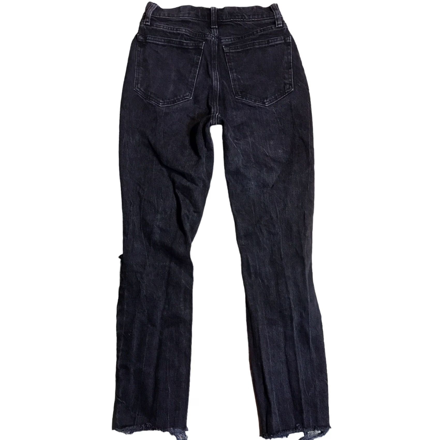 Abercrombie & Fitch Abercrombie & Fitch Mom Jeans Black Dark Wash Distressed Womens 00 X 25 90s Size 42" / US 20 - 2 Thumbnail