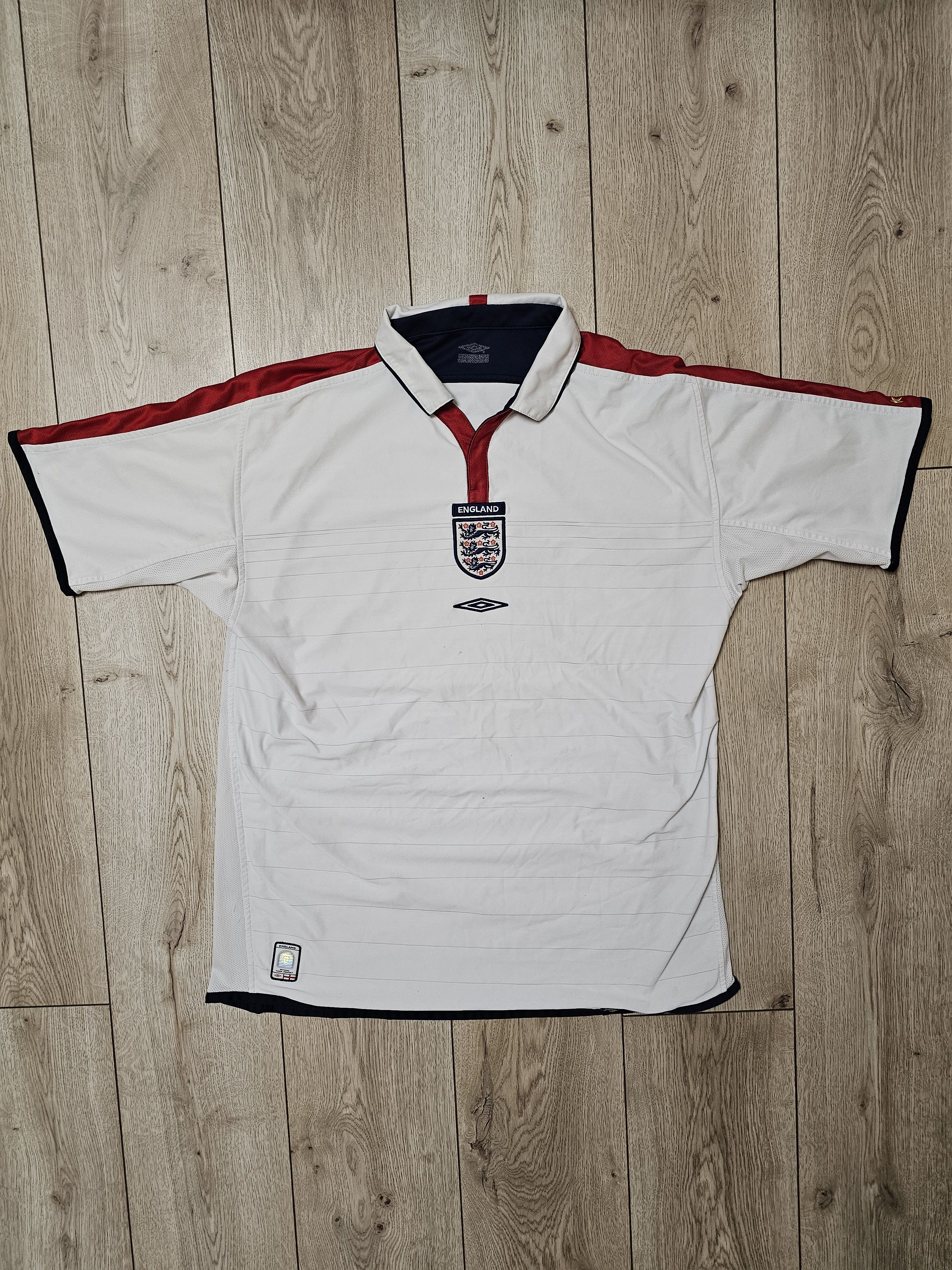 Vintage ENGLAND 2003 2005 HOME FOOTBALL SHIRT SOCCER JERSEY Size US XL / EU 56 / 4 - 1 Thumbnail