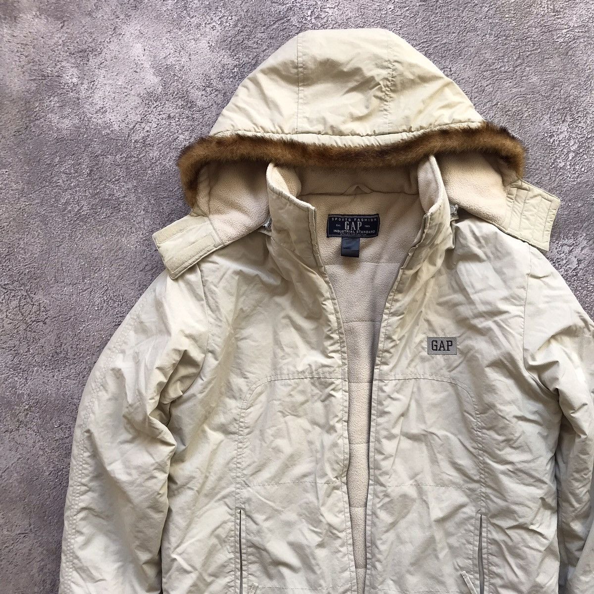 Vintage Vintage Gap Quilted Puffer Jacket Cream Gorpcore Y2K Faded L Size US L / EU 52-54 / 3 - 6 Thumbnail